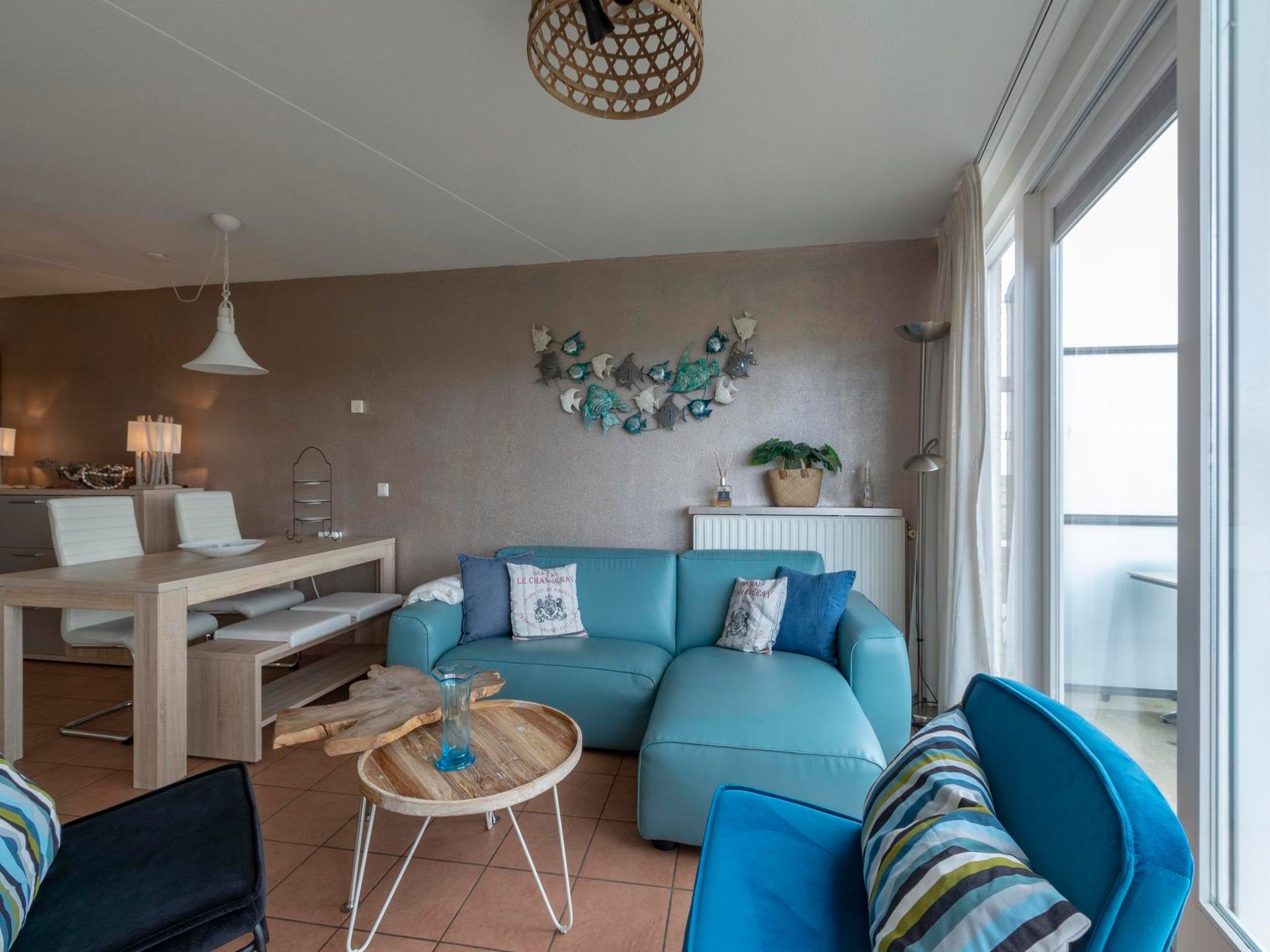 De woonkamer van Wijde Blick 307 in Callantsoog