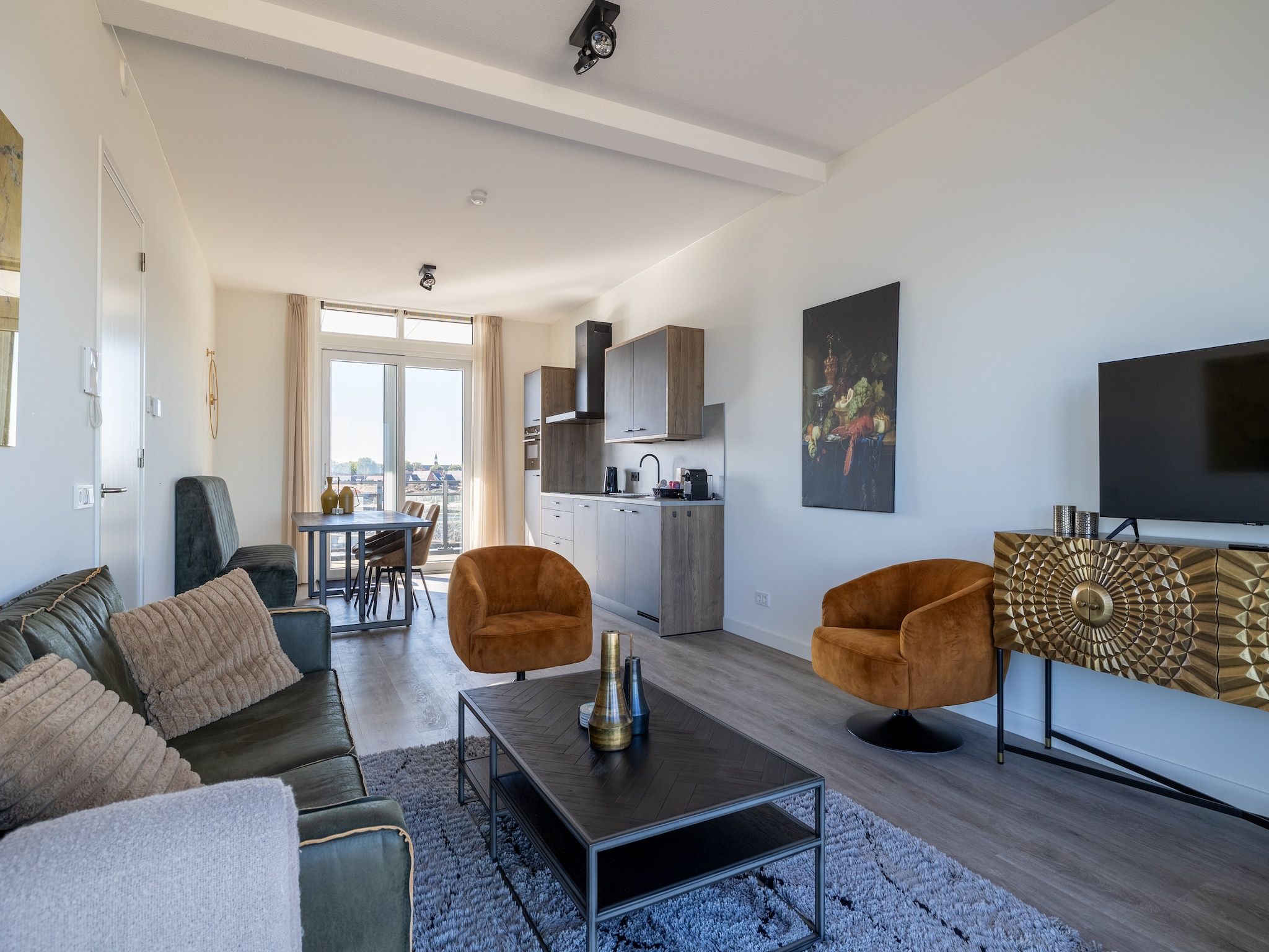 De woonkamer van Luxe appartement Vista Maris - Havenweg 8-38  Sint-Annaland in Sint-Annaland