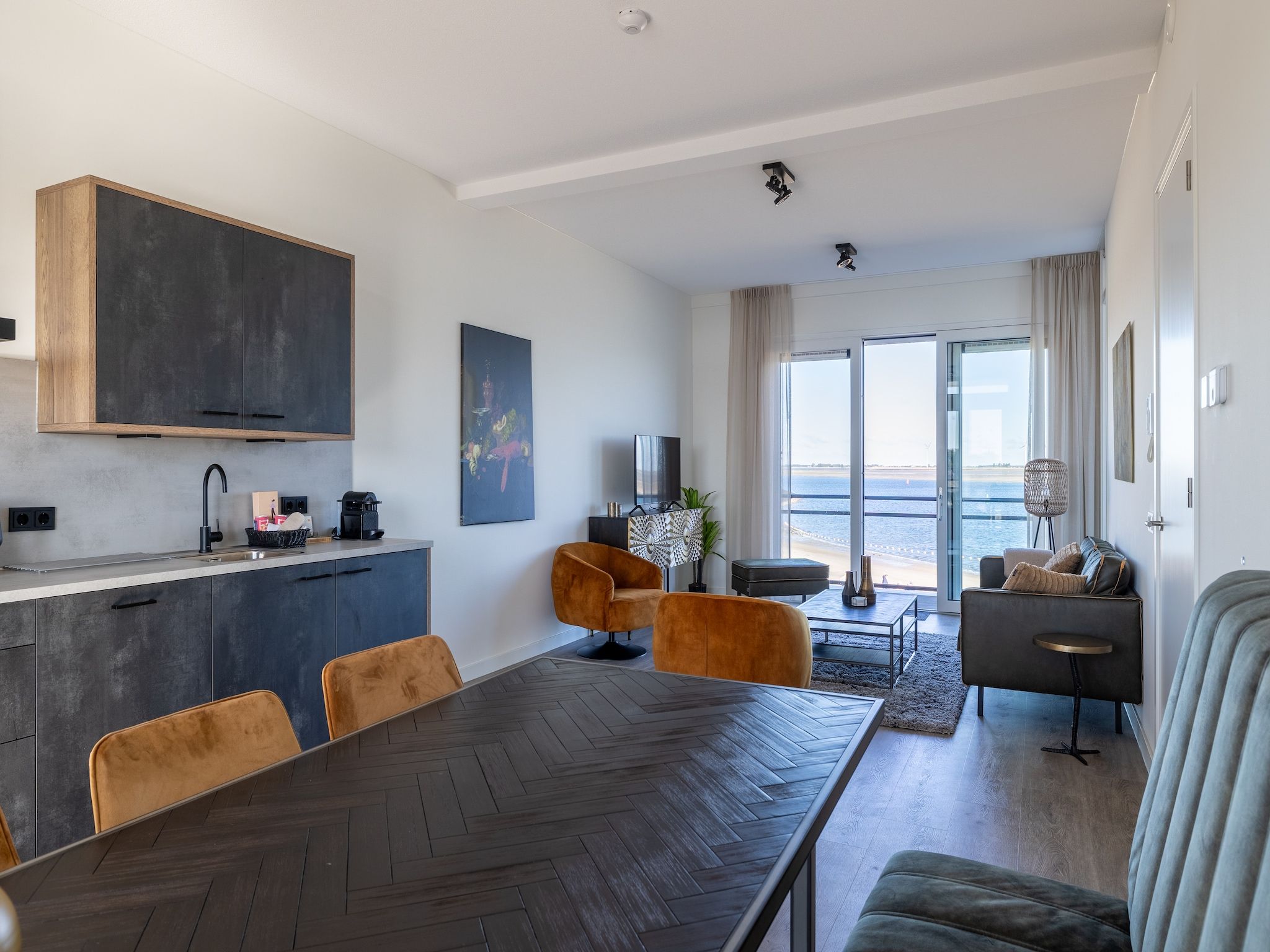 De keuken van Luxe appartement Vista Maris - Havenweg 8-38  Sint-Annaland in Sint-Annaland
