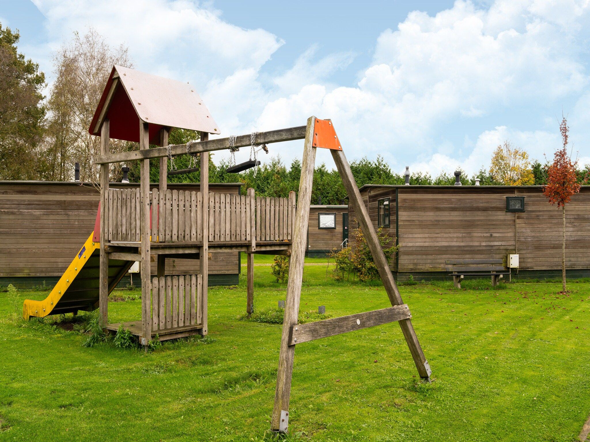 De tuin van Chalet Riga in Valkenswaard