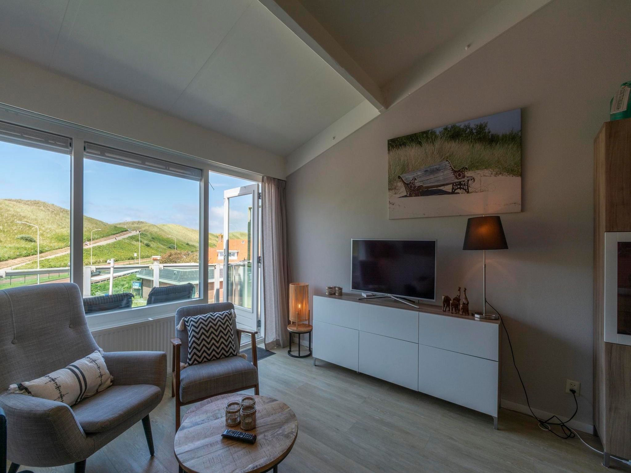 De woonkamer van Beach Appartement 35 in Callantsoog
