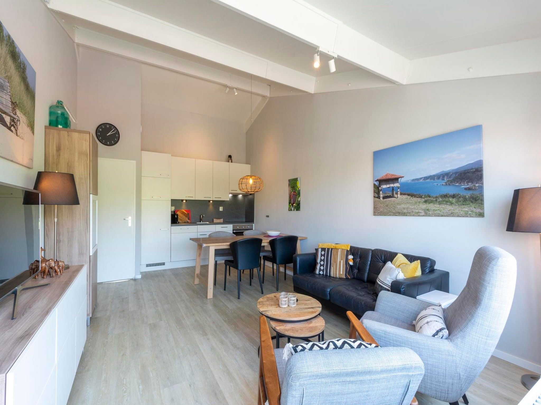 De woonkamer van Beach Appartement 35 in Callantsoog