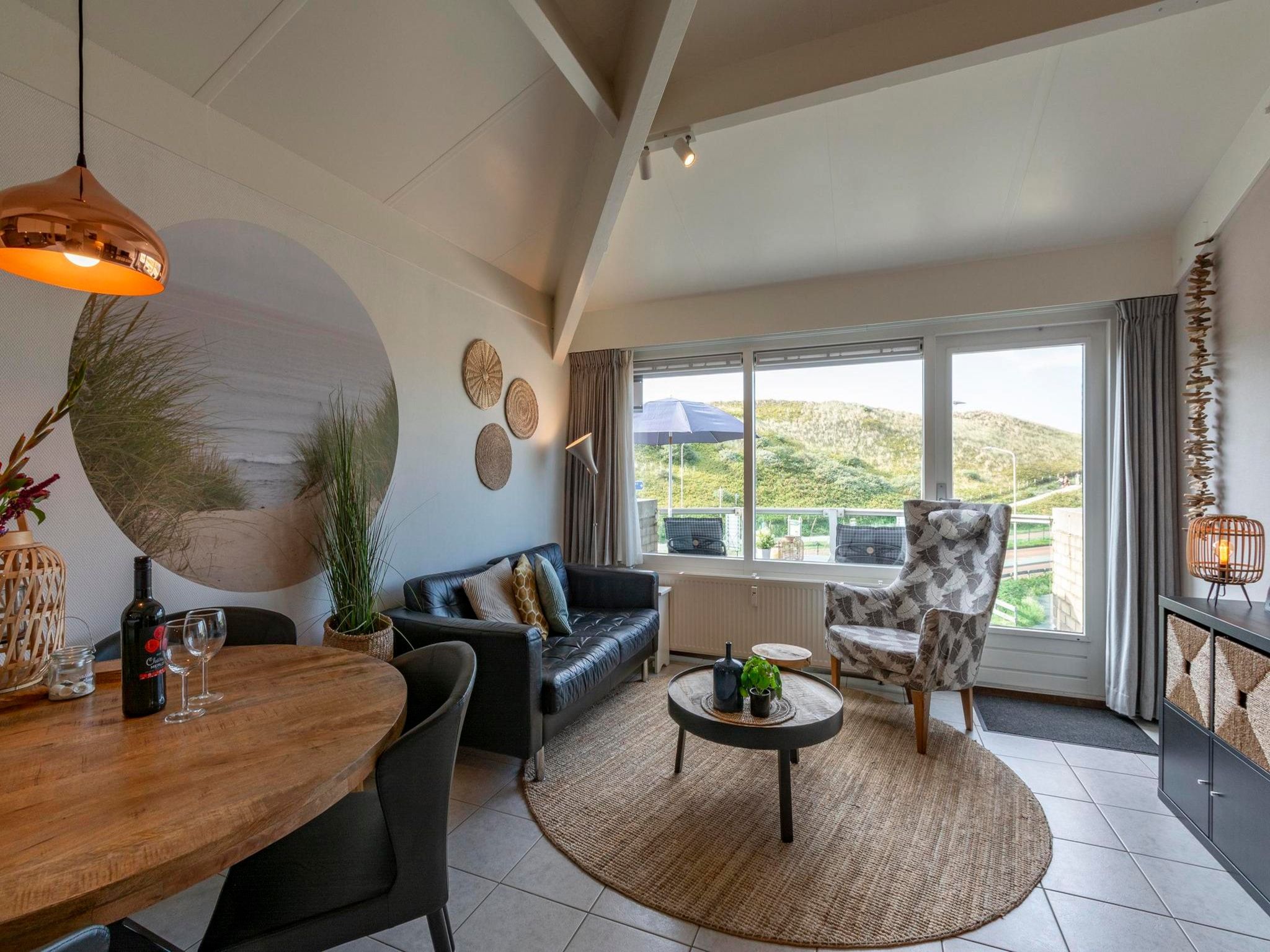De woonkamer van Beach Appartement 36 in Callantsoog
