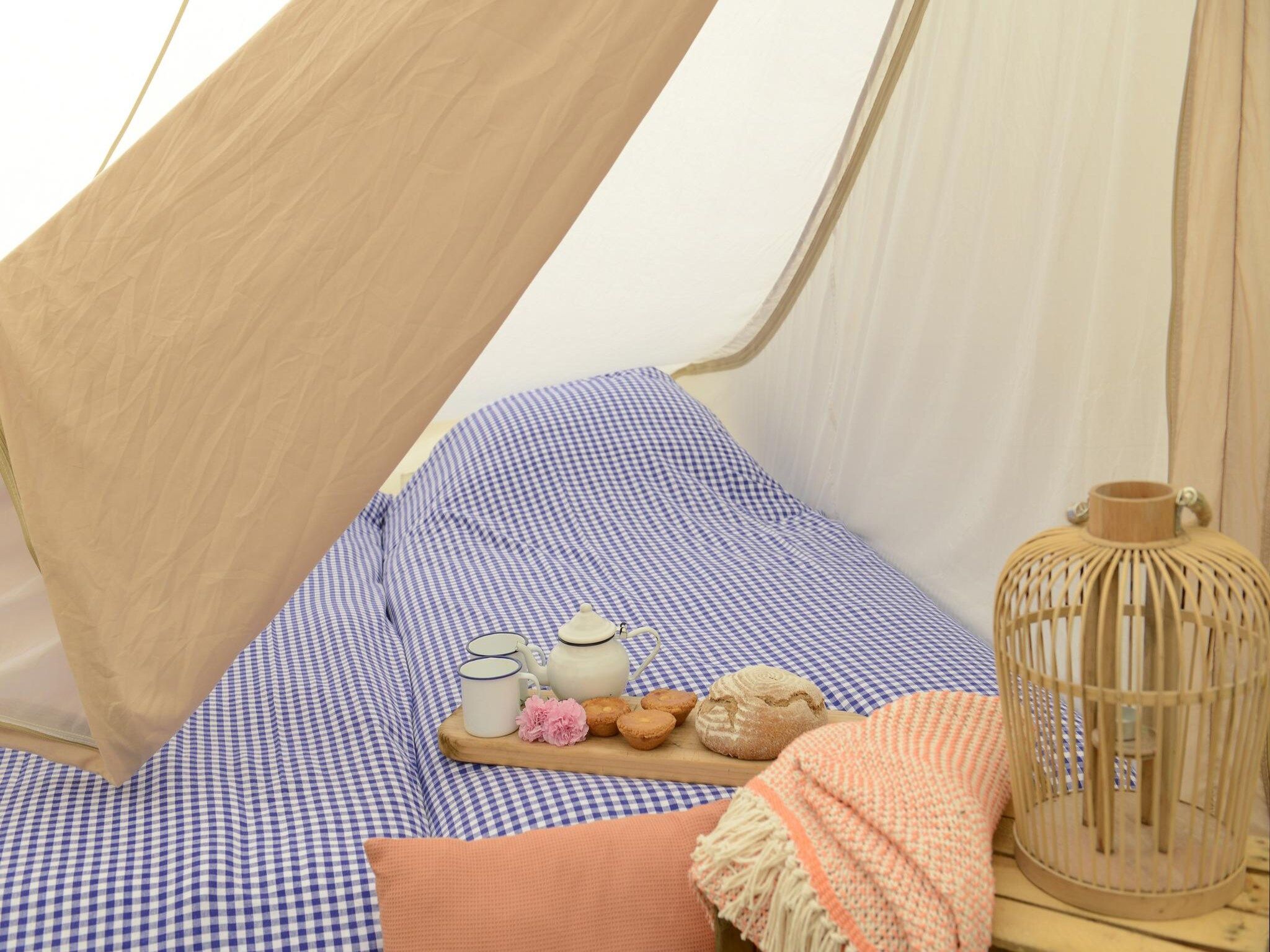 Een slaapkamer van Tipitent de Jutter in Callantsoog