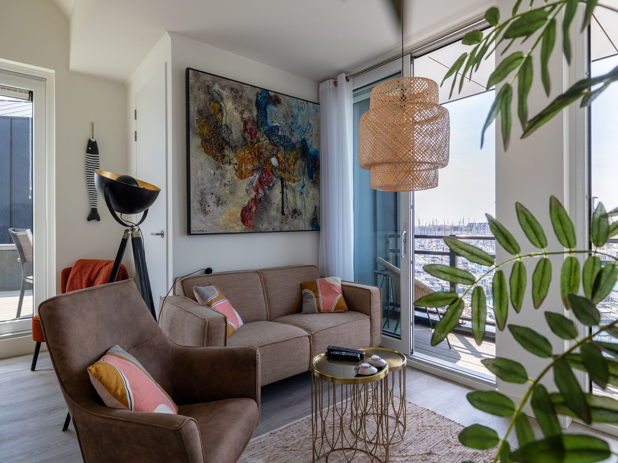 De woonkamer van Luxe appartement Vista Maris - Havenweg 8-40  Sint-Annaland Oosterschelde in Sint-Annaland