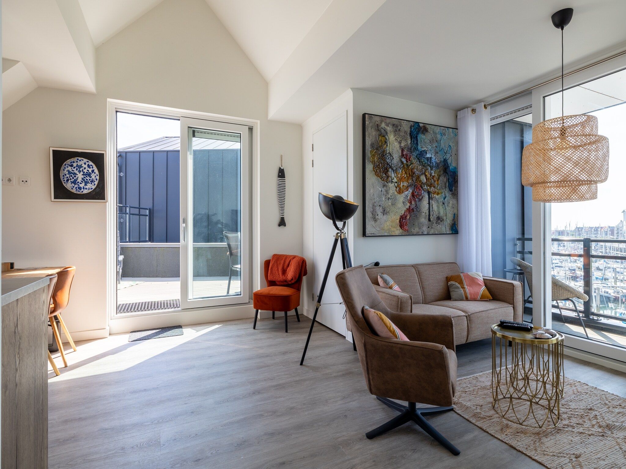 De woonkamer van Luxe appartement Vista Maris - Havenweg 8-40  Sint-Annaland Oosterschelde in Sint-Annaland