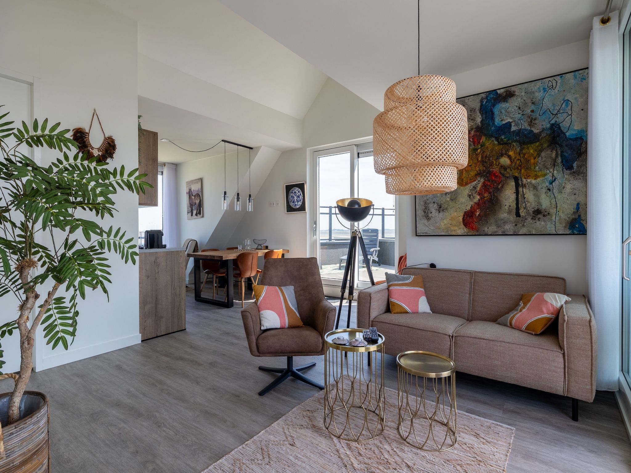 De woonkamer van Luxe appartement Vista Maris - Havenweg 8-40  Sint-Annaland Oosterschelde in Sint-Annaland