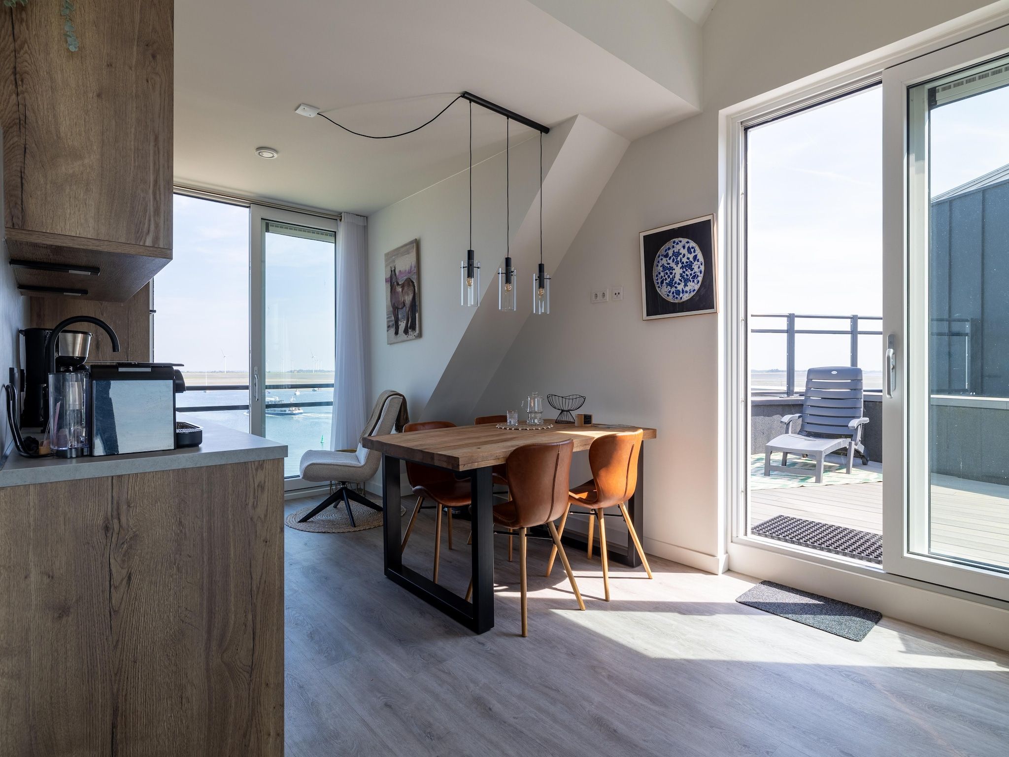 De woonkamer van Luxe appartement Vista Maris - Havenweg 8-40  Sint-Annaland Oosterschelde in Sint-Annaland