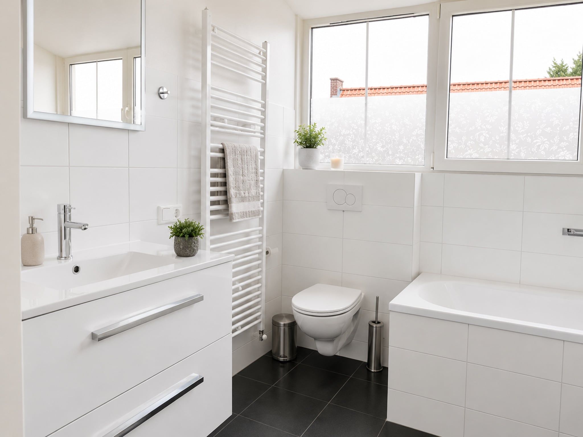 De badkamer van Landgoed de Lente 30 Tulp Breskens in Breskens