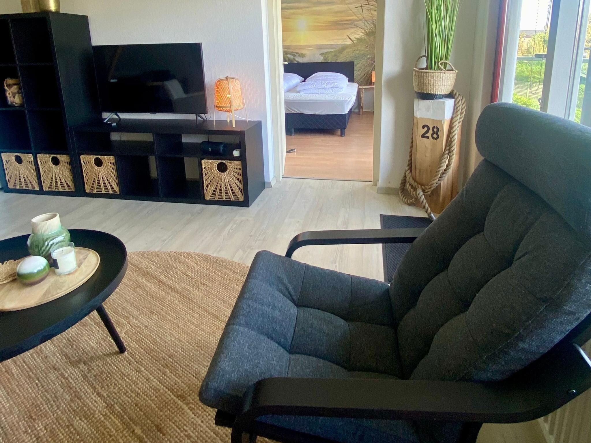 De woonkamer van Beach Appartement 28 in Callantsoog
