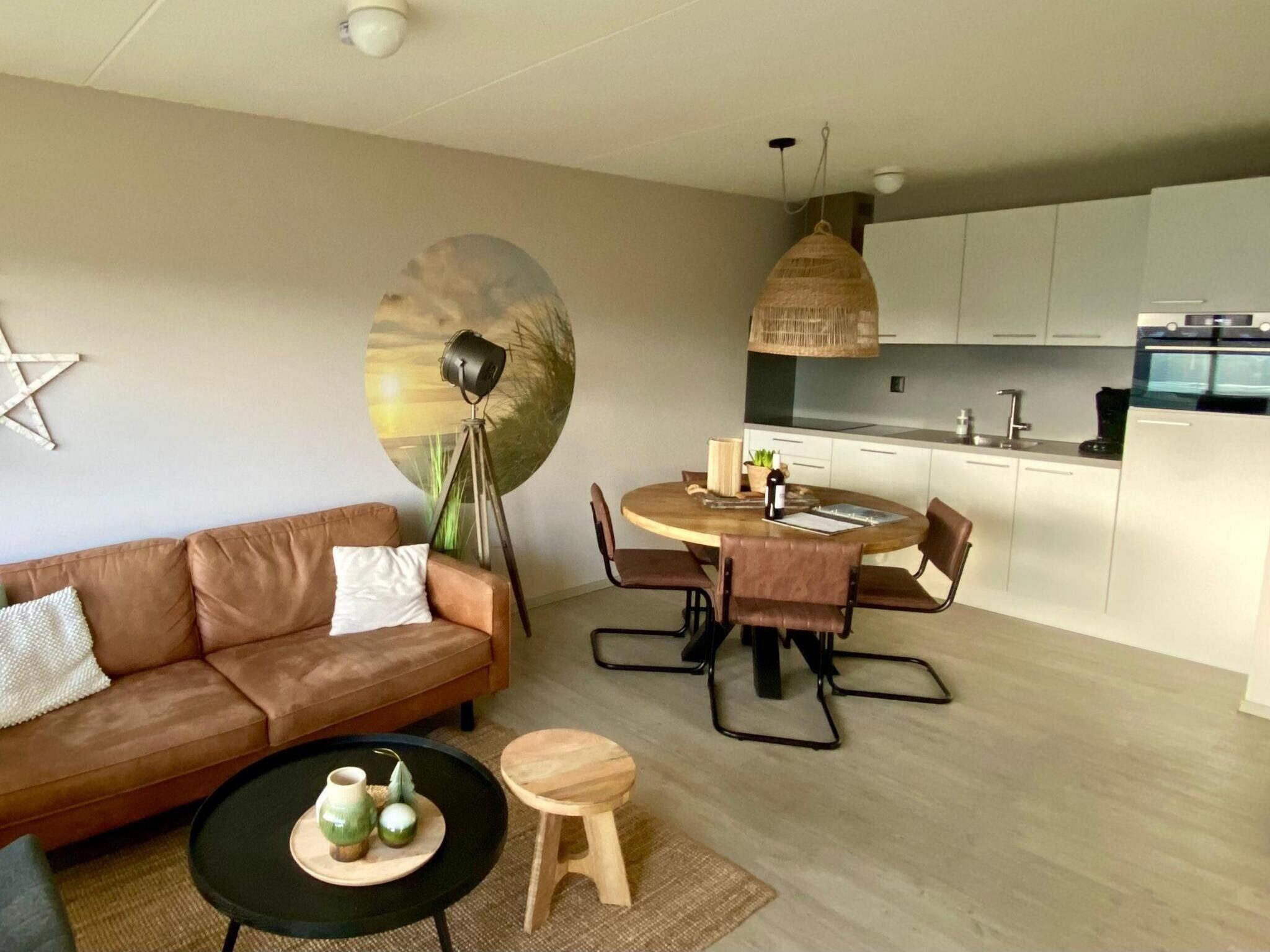 De woonkamer van Beach Appartement 28 in Callantsoog