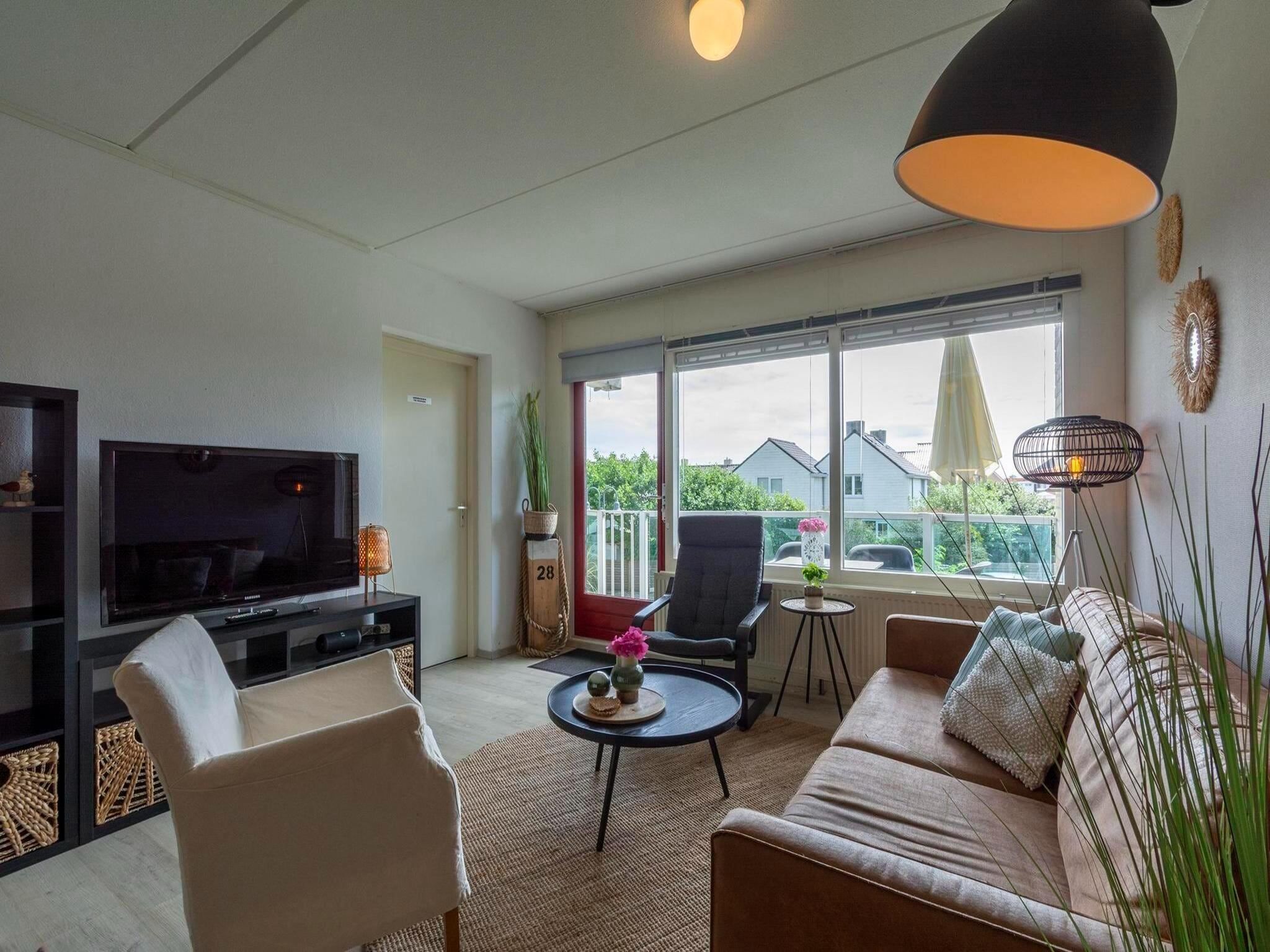 De woonkamer van Beach Appartement 28 in Callantsoog