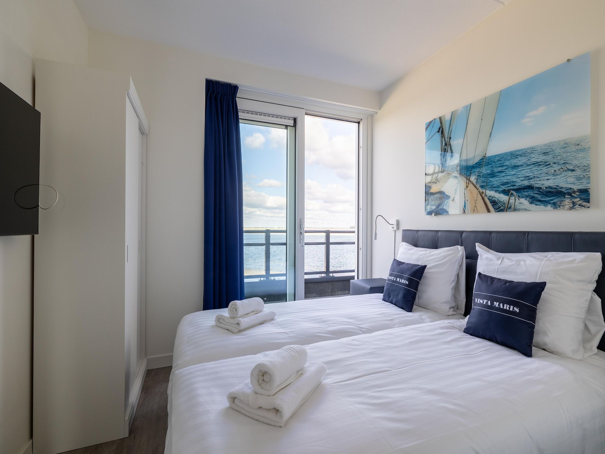 Een slaapkamer van Appartement Vista Maris - Havenweg 8-52  Sint-Annaland Oosterschelde in Sint-Annaland