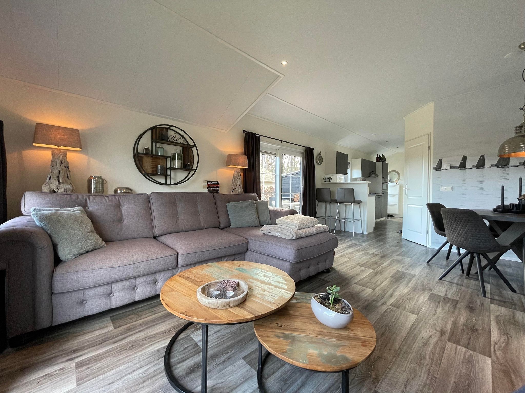 De woonkamer van Boerderijchalet in Sint Nicolaasga