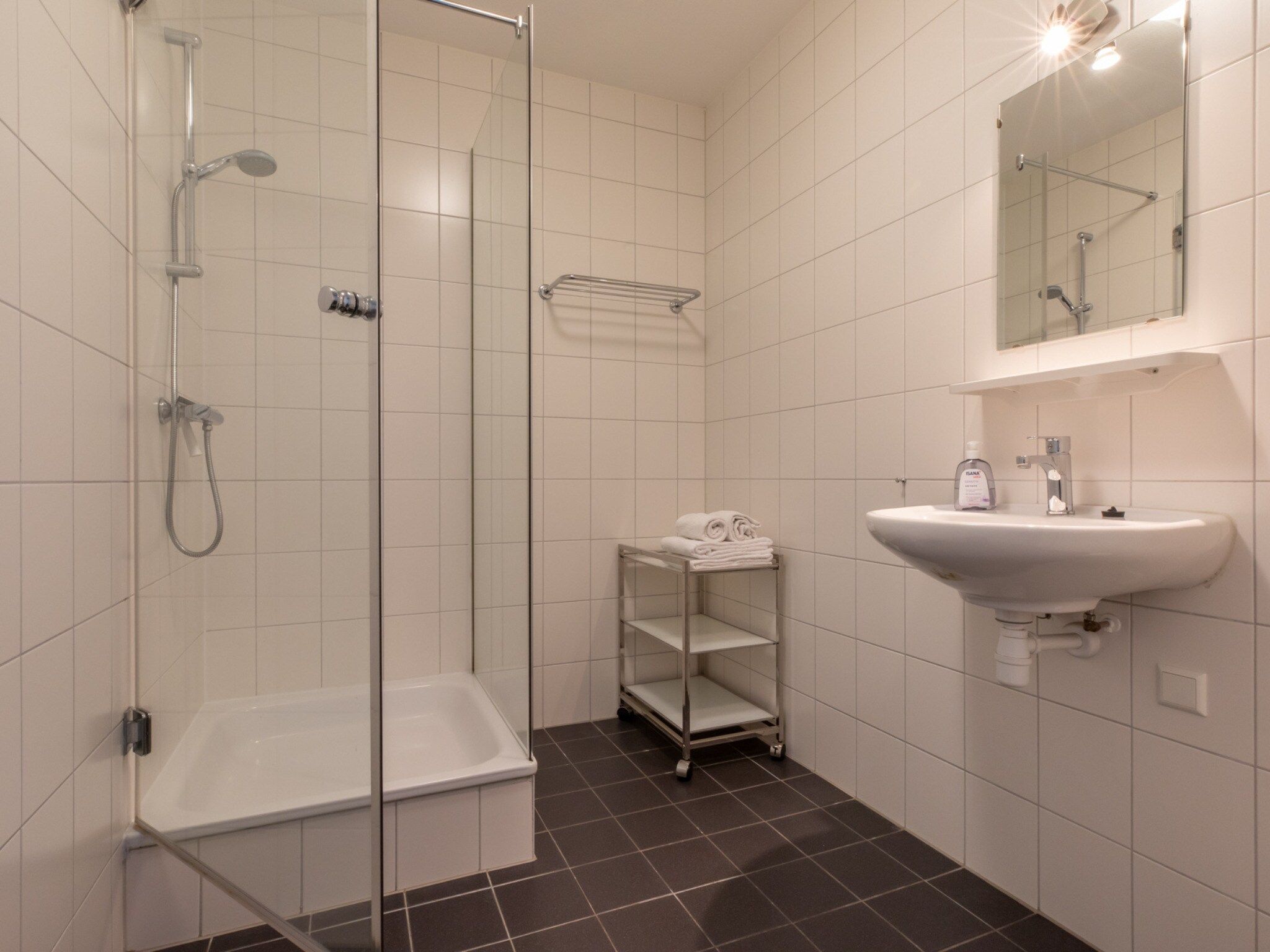 De badkamer van Vakantiewoning 't Zoete Licht Residenz - Willibrordusplein 28 C  Zoutelande in Zoutelande