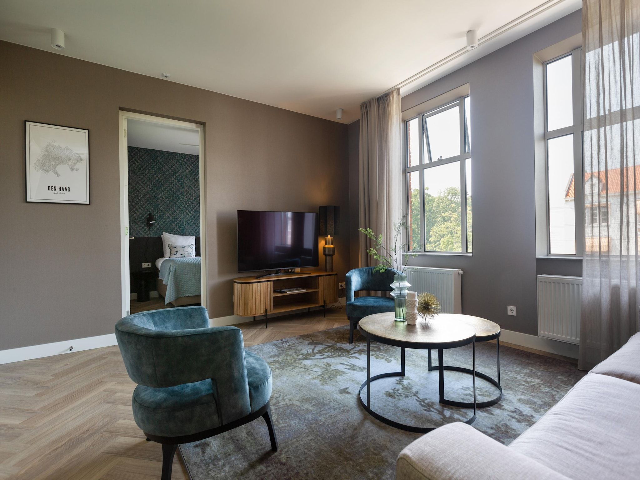 De woonkamer van Maurits 4 in Den Haag