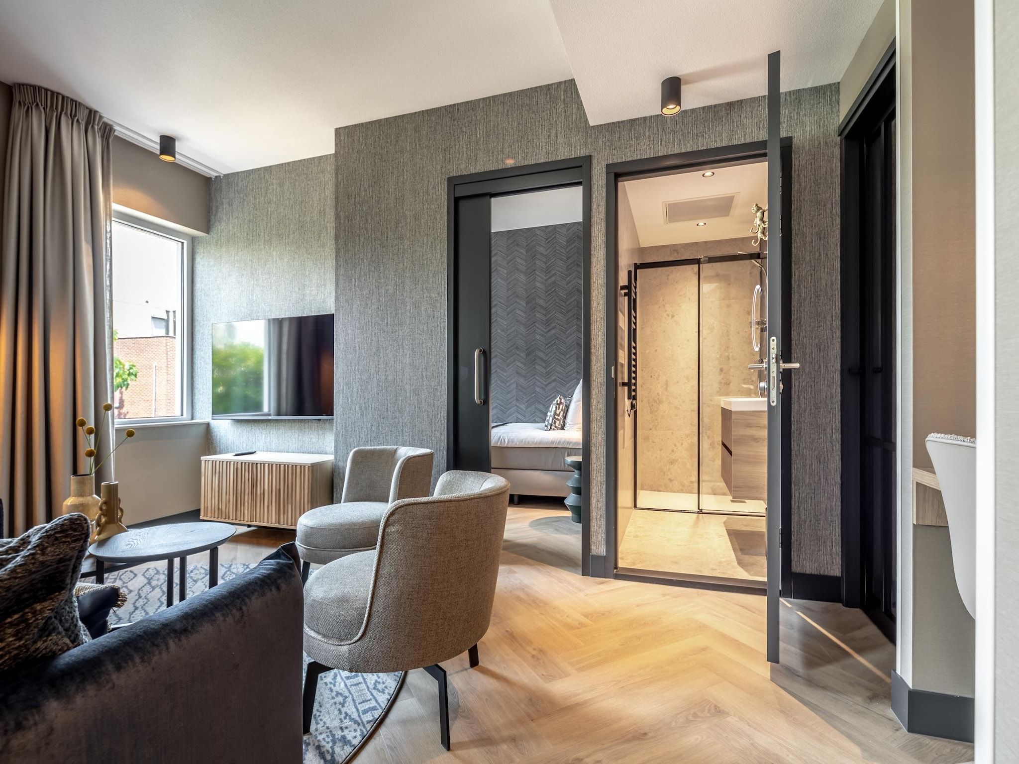 De woonkamer van Delft 3A in Delft