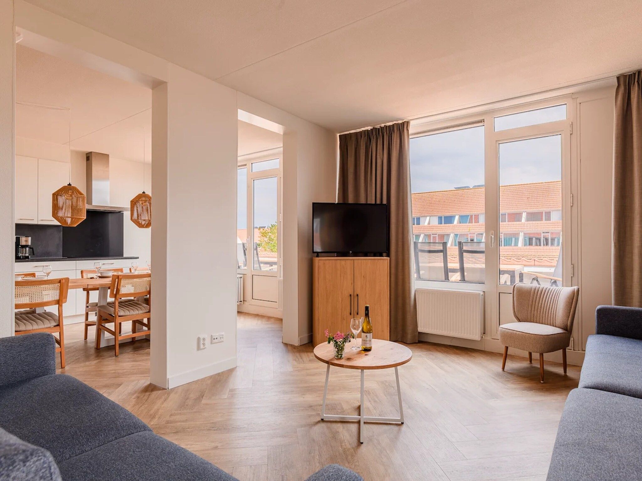 De woonkamer van Appartement Luxe 10 in Bruinisse