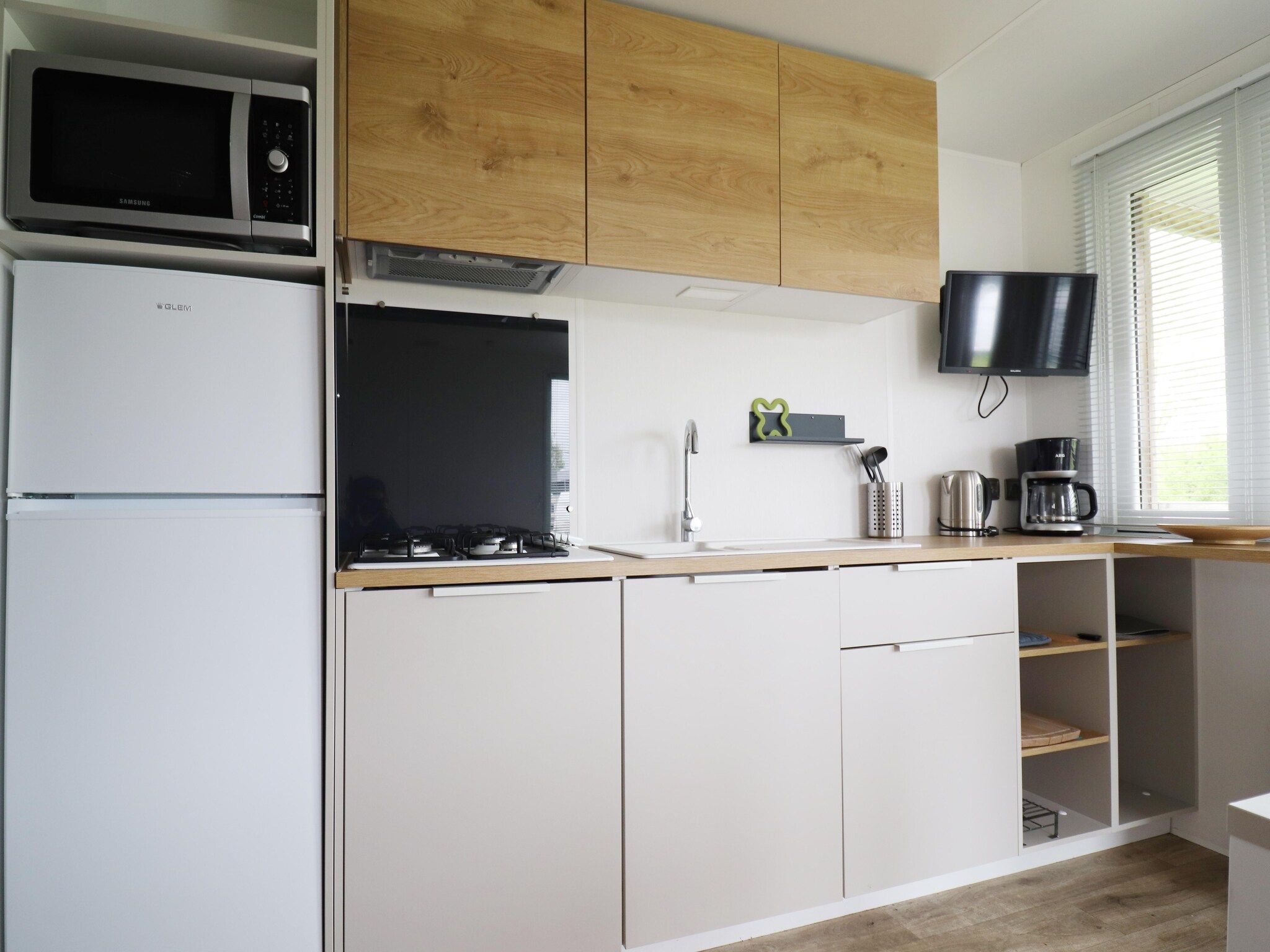 De keuken van Terraslodge 1 in Heeg