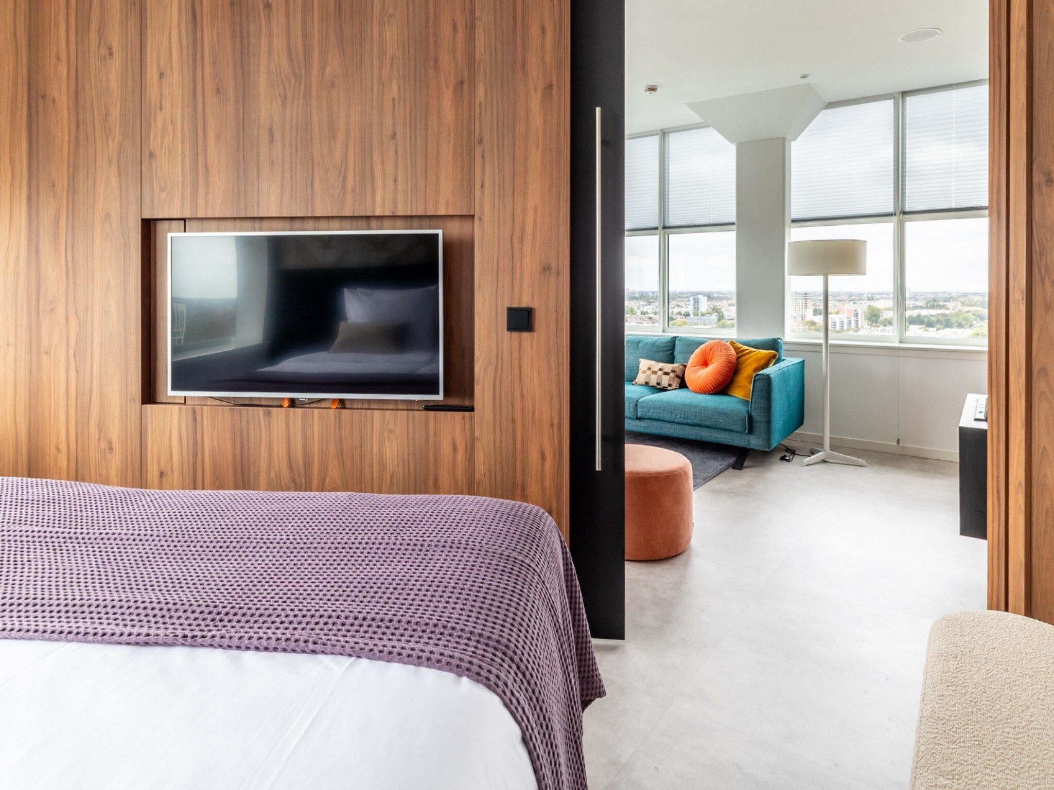 Een slaapkamer van Toren van Oud 3 in Den Haag
