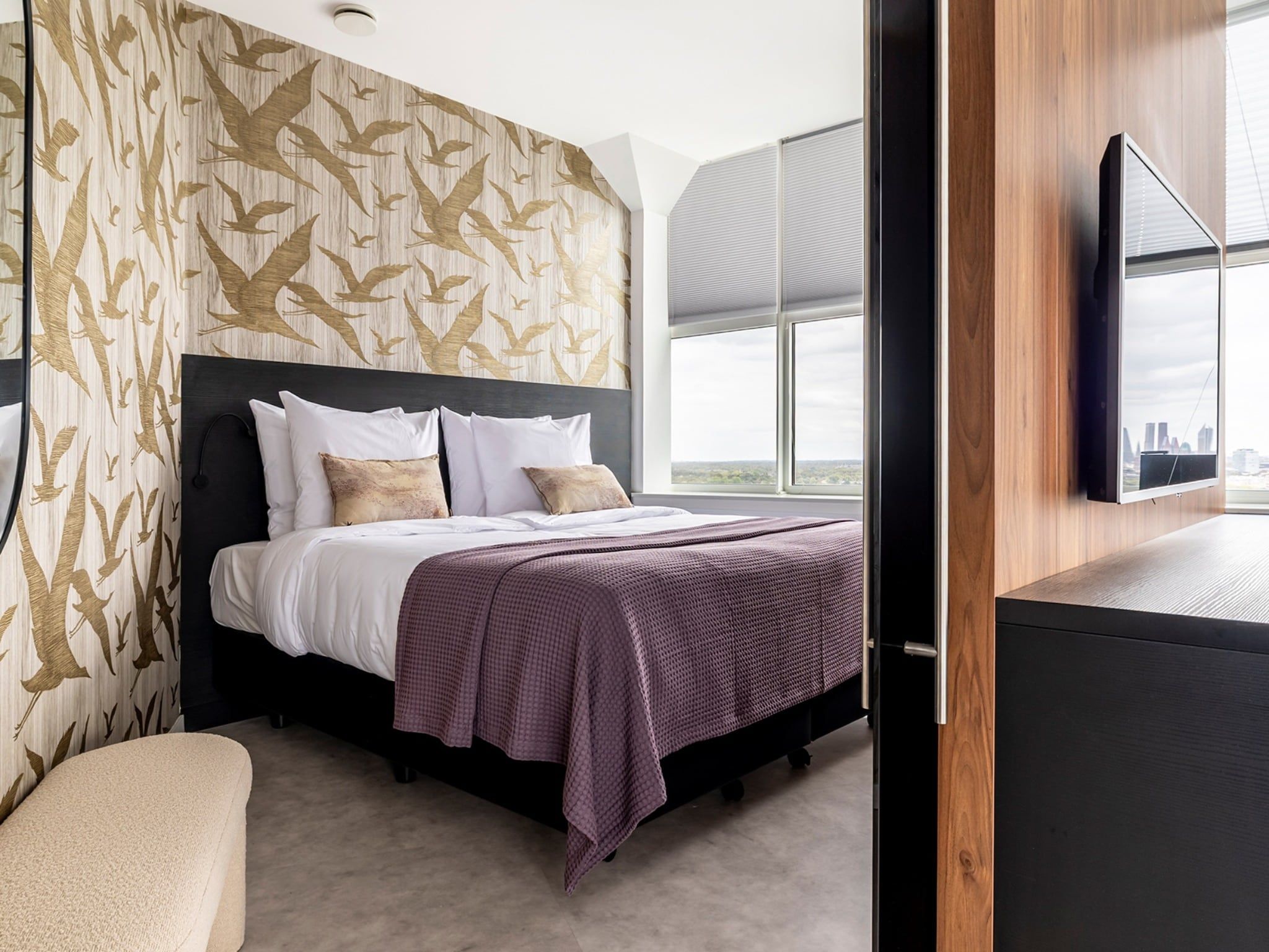 Een slaapkamer van Toren van Oud 3 in Den Haag