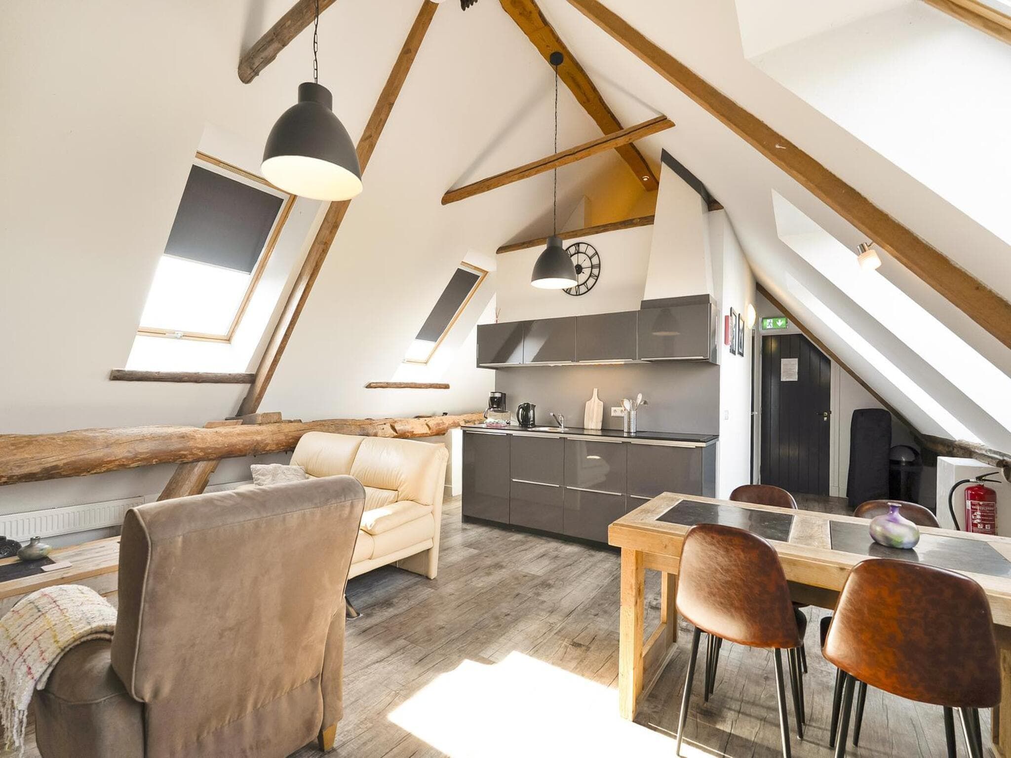 De woonkamer van Appartement Rustiek in Schagen
