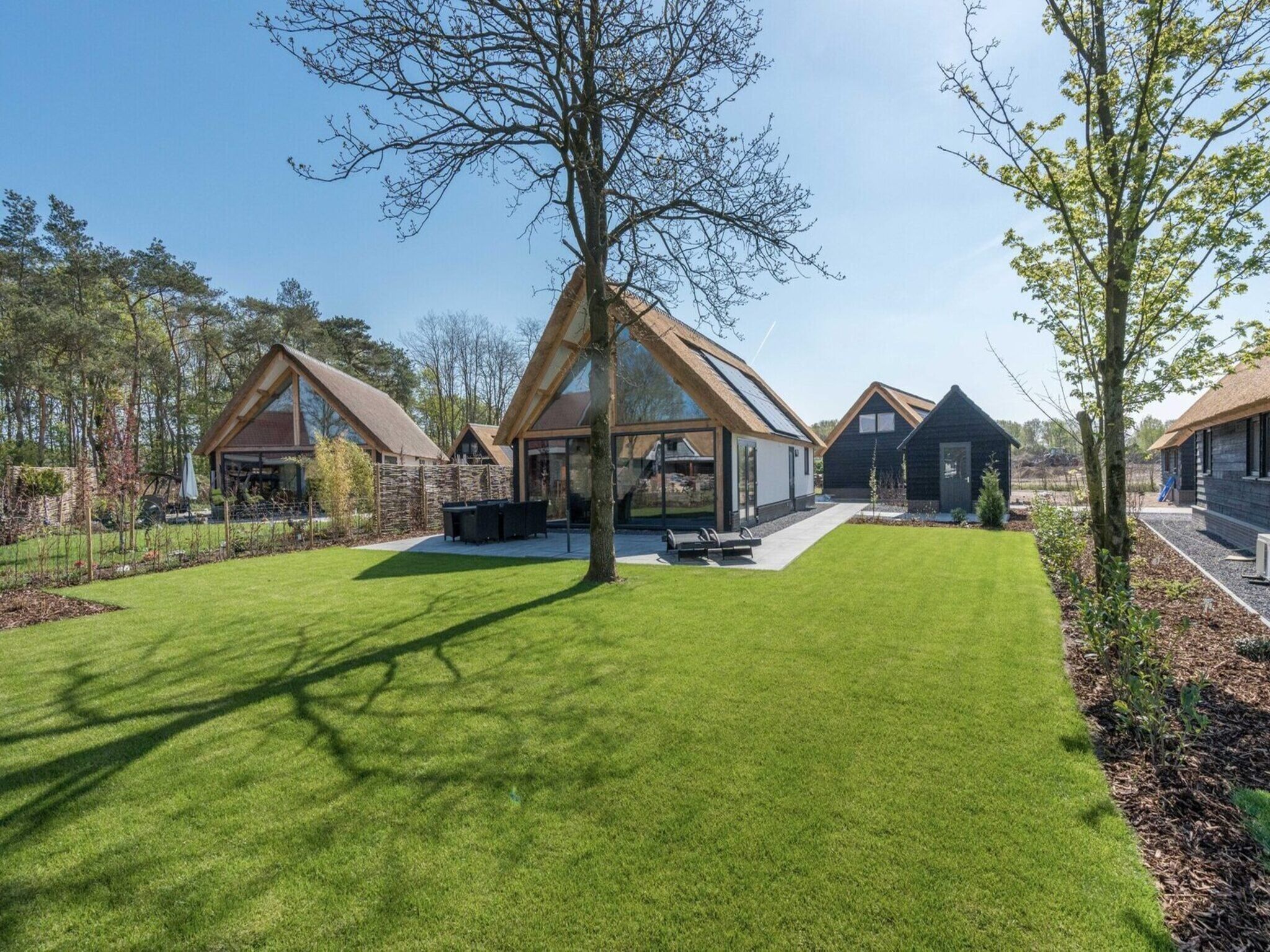 De tuin van Farm Lodge 670 in Baarle-nassau