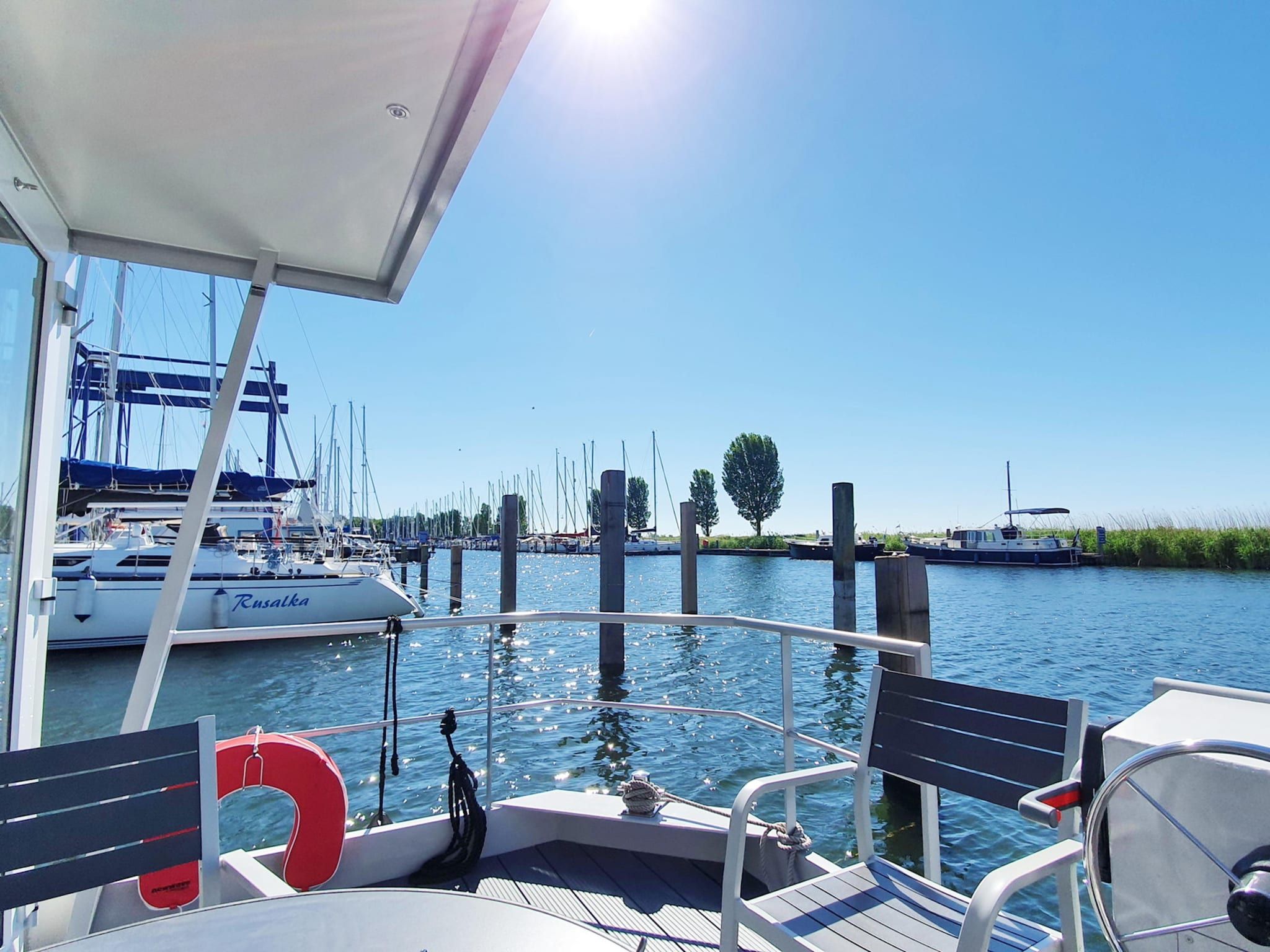 Het uitzicht vanaf Havenlodge with roof terrace and balcony (4-6 pers) Lelystad in Lelystad