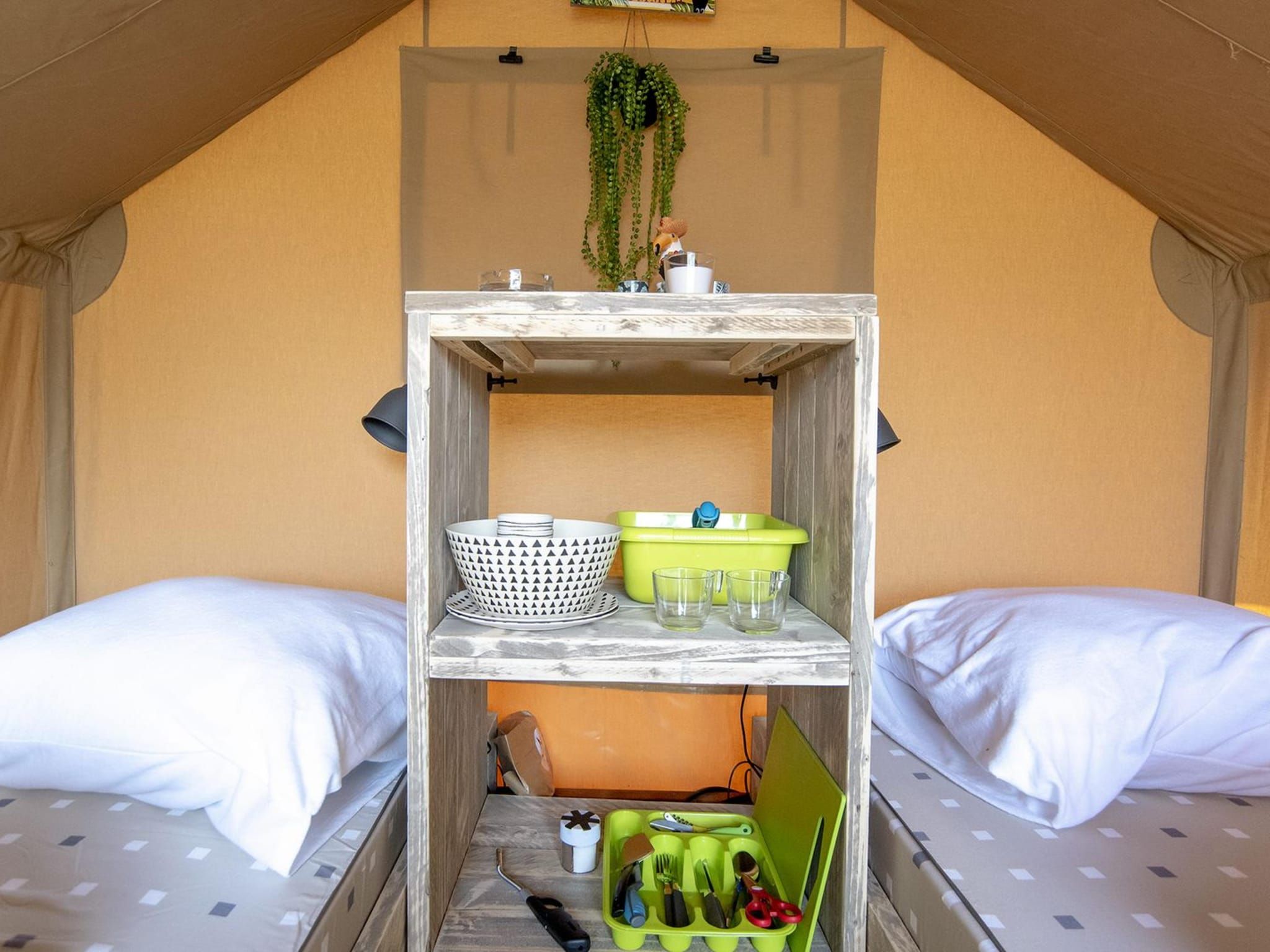 Een slaapkamer van Safari Tent 2 people in Almere