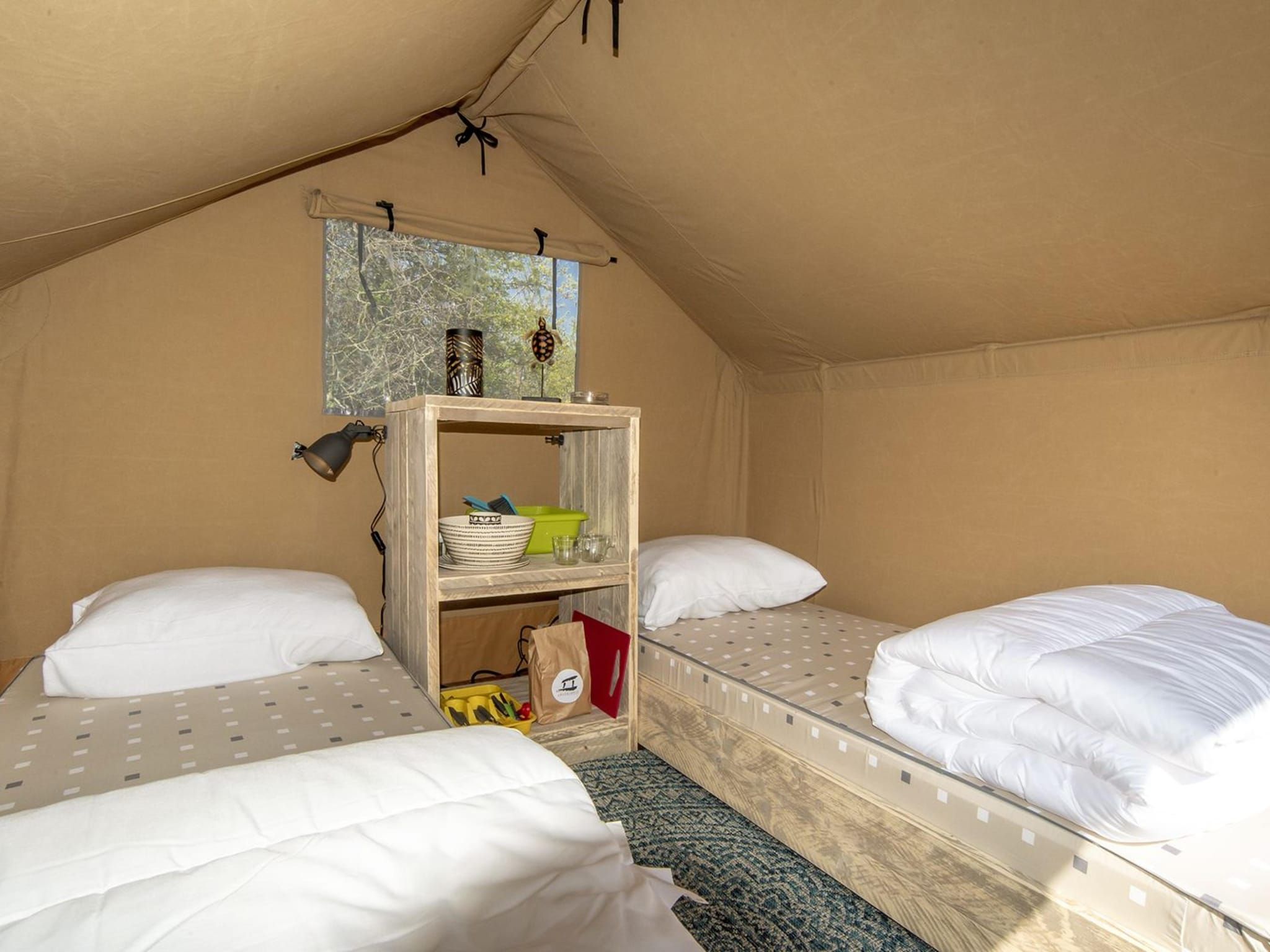 Een slaapkamer van Safari Tent 2 people in Almere