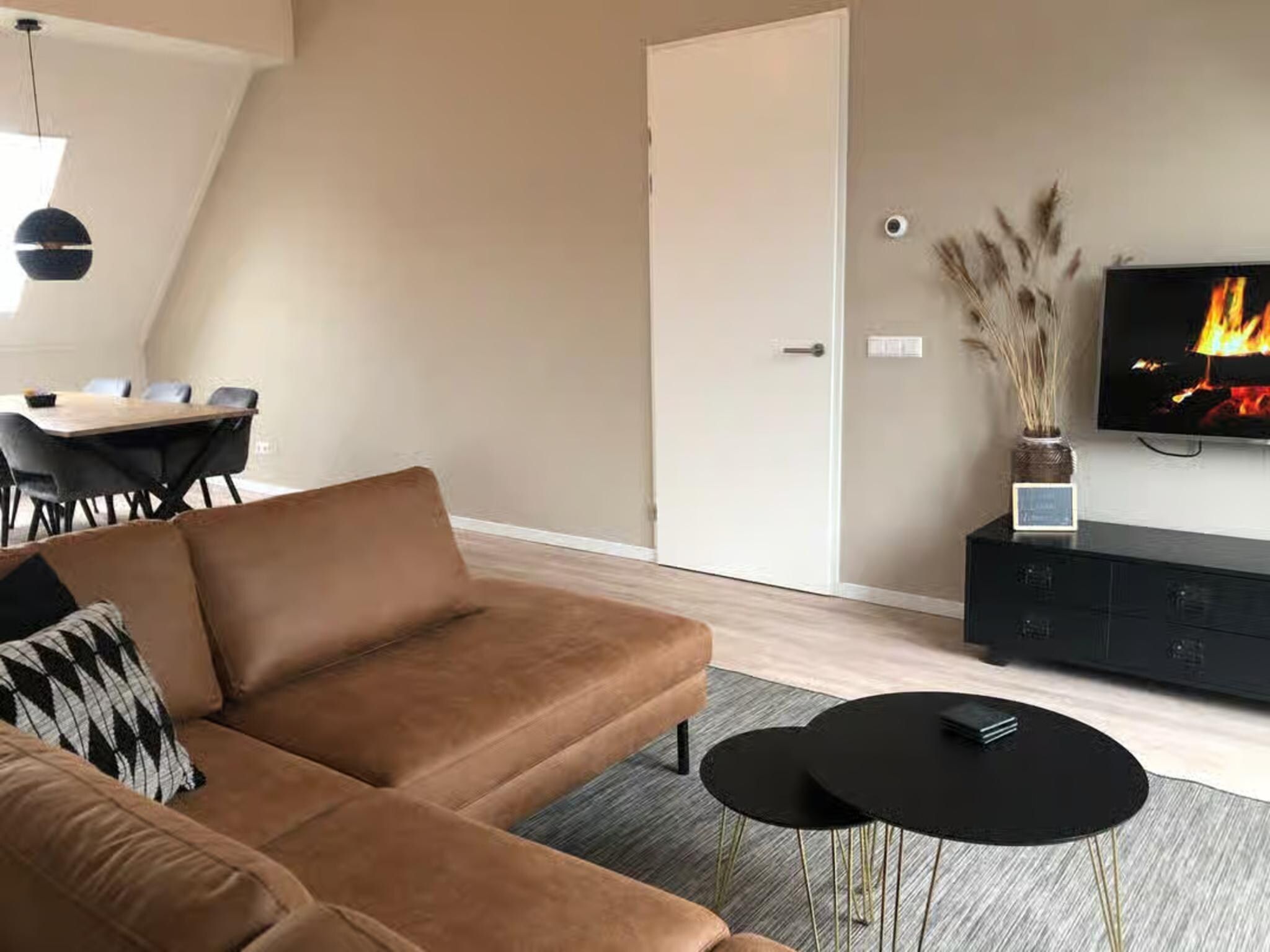 De woonkamer van Plein 40 Lodge 5 in Zoutelande