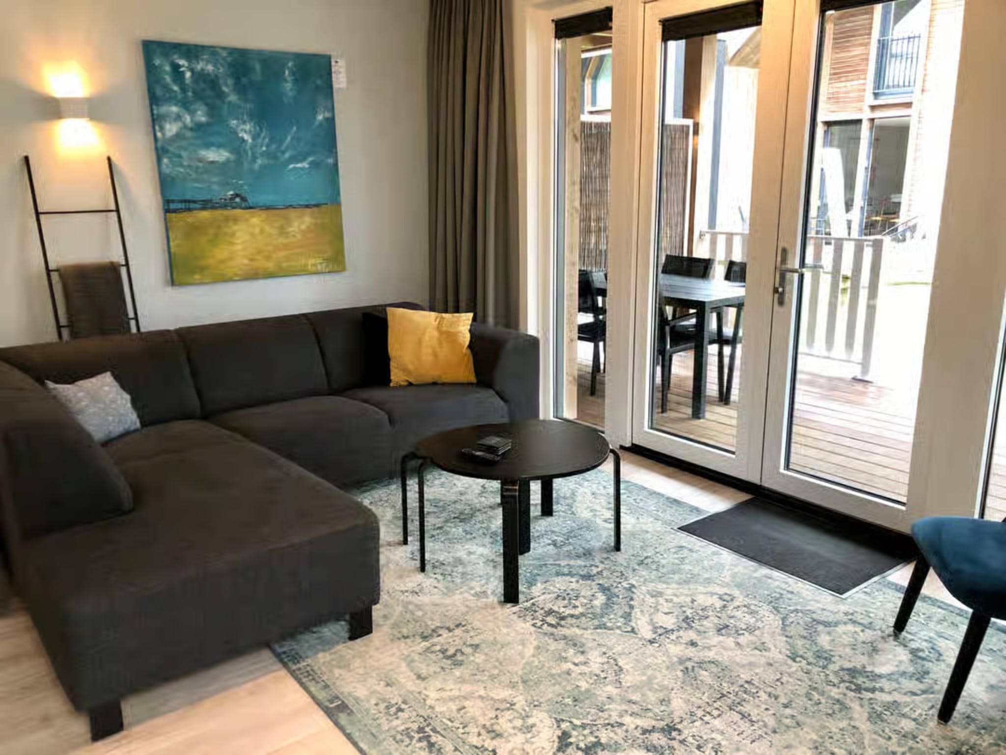 De woonkamer van Plein 40 Lodge 6 in Zoutelande