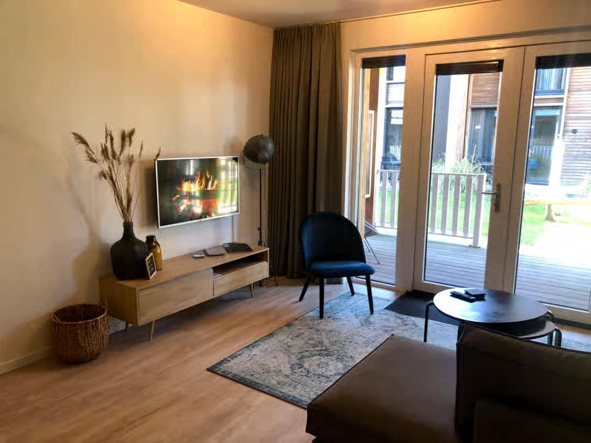 De woonkamer van Plein 40 Lodge 7 in Zoutelande