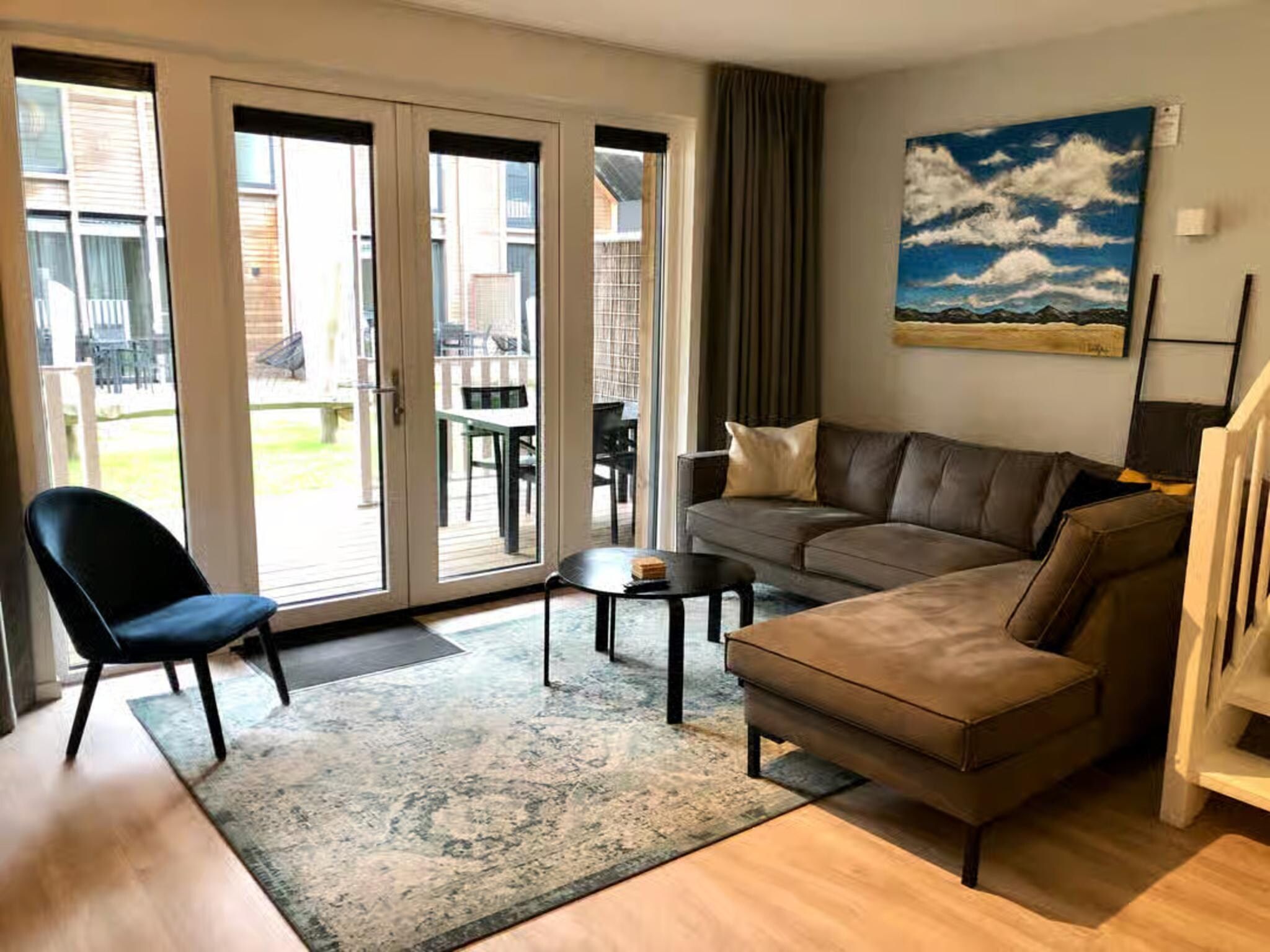 De woonkamer van Plein 40 Lodge 7 in Zoutelande