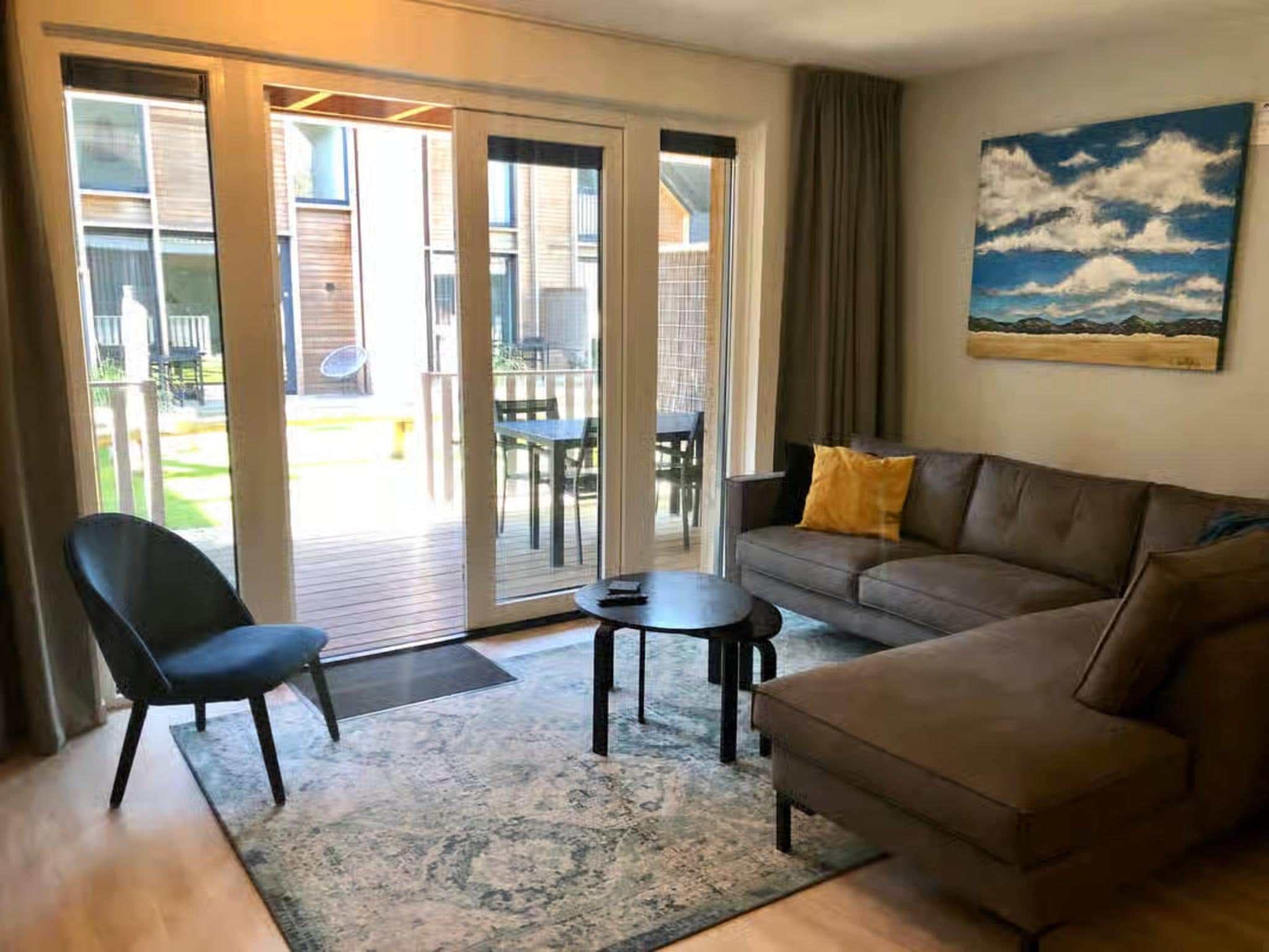 De woonkamer van Plein 40 Lodge 7 in Zoutelande