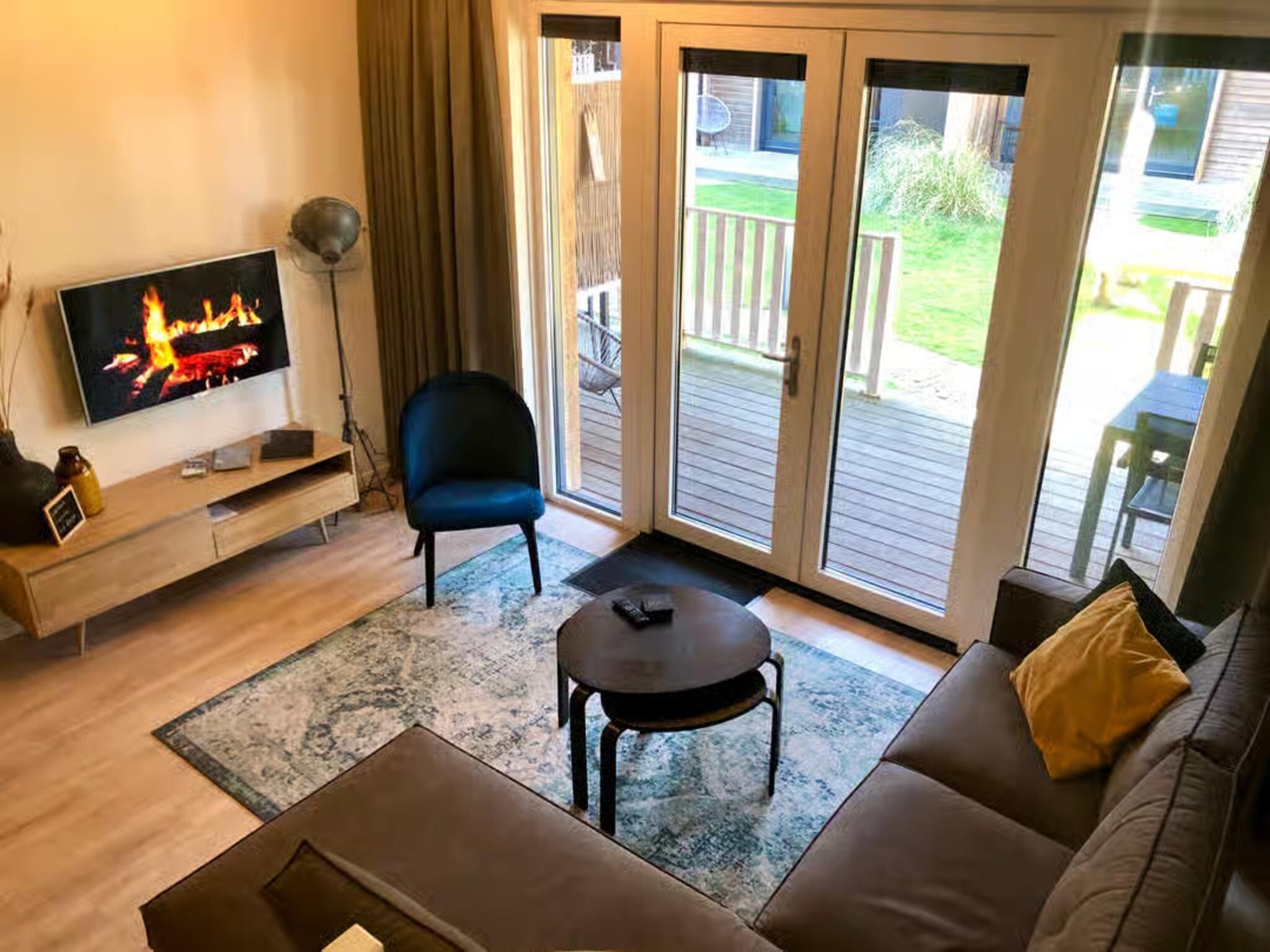 De woonkamer van Plein 40 Lodge 7 in Zoutelande