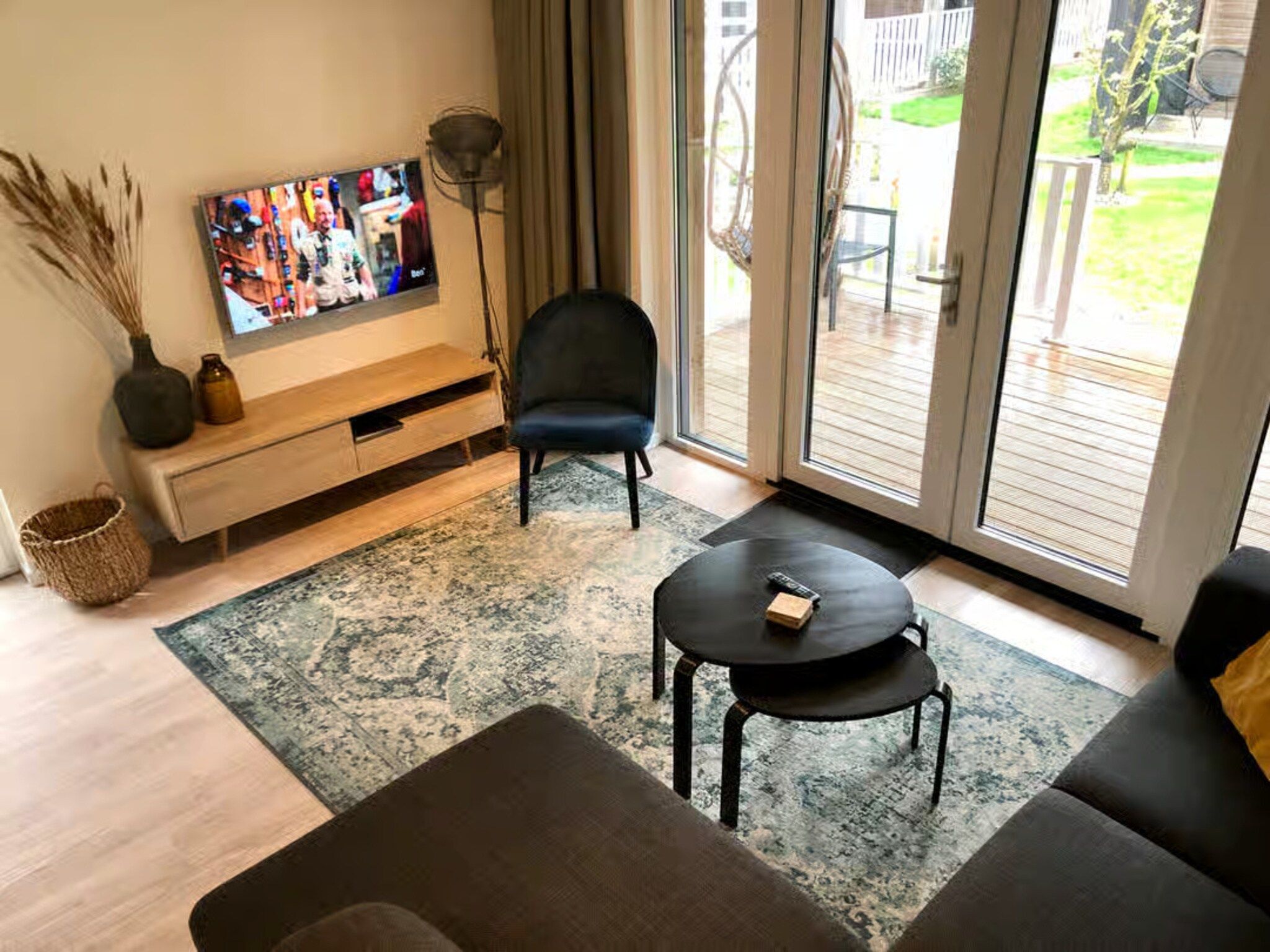 De woonkamer van Plein 40 Lodge 8 in Zoutelande