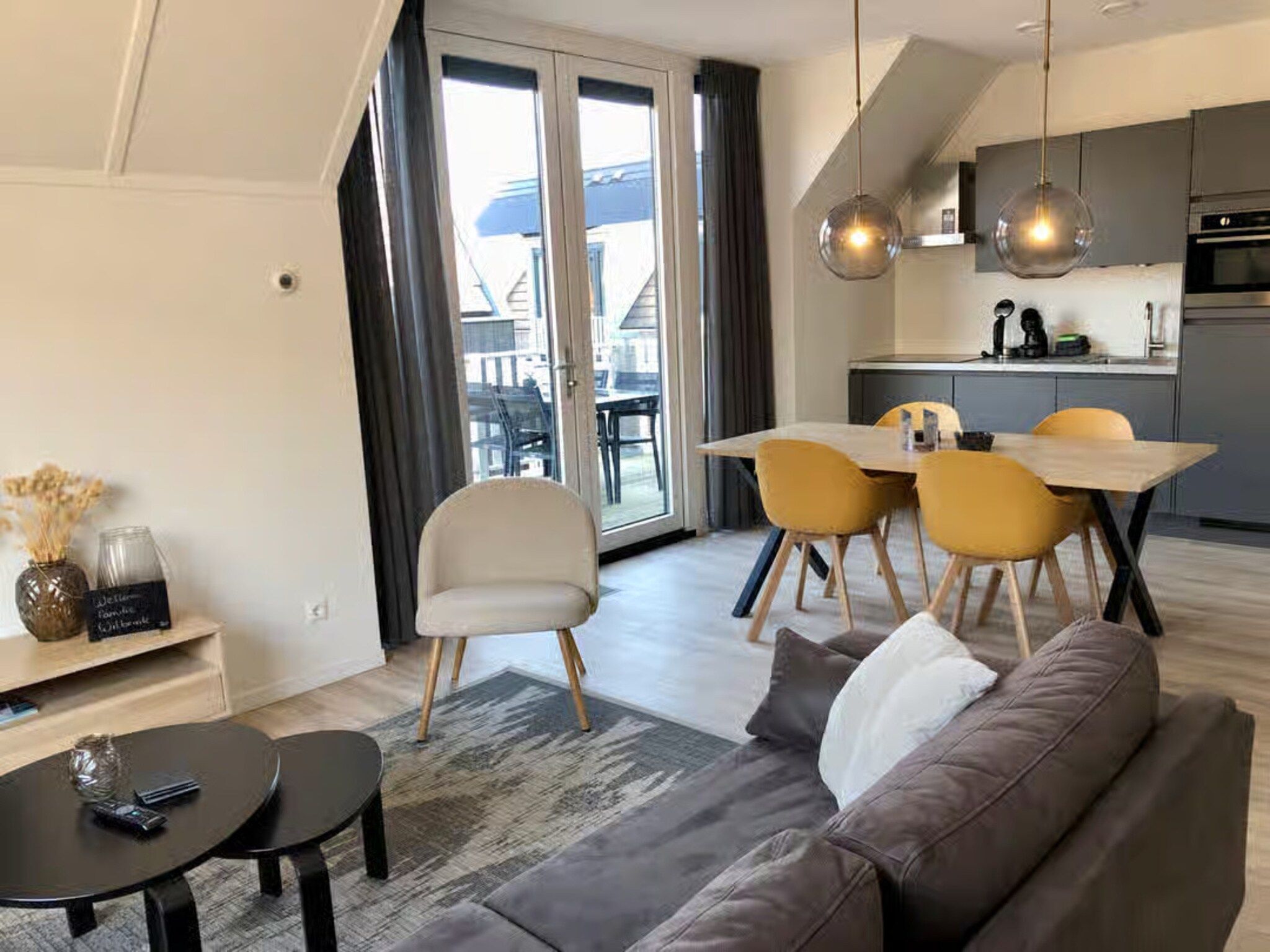 De woonkamer van Plein 40 Lodge 20 in Zoutelande