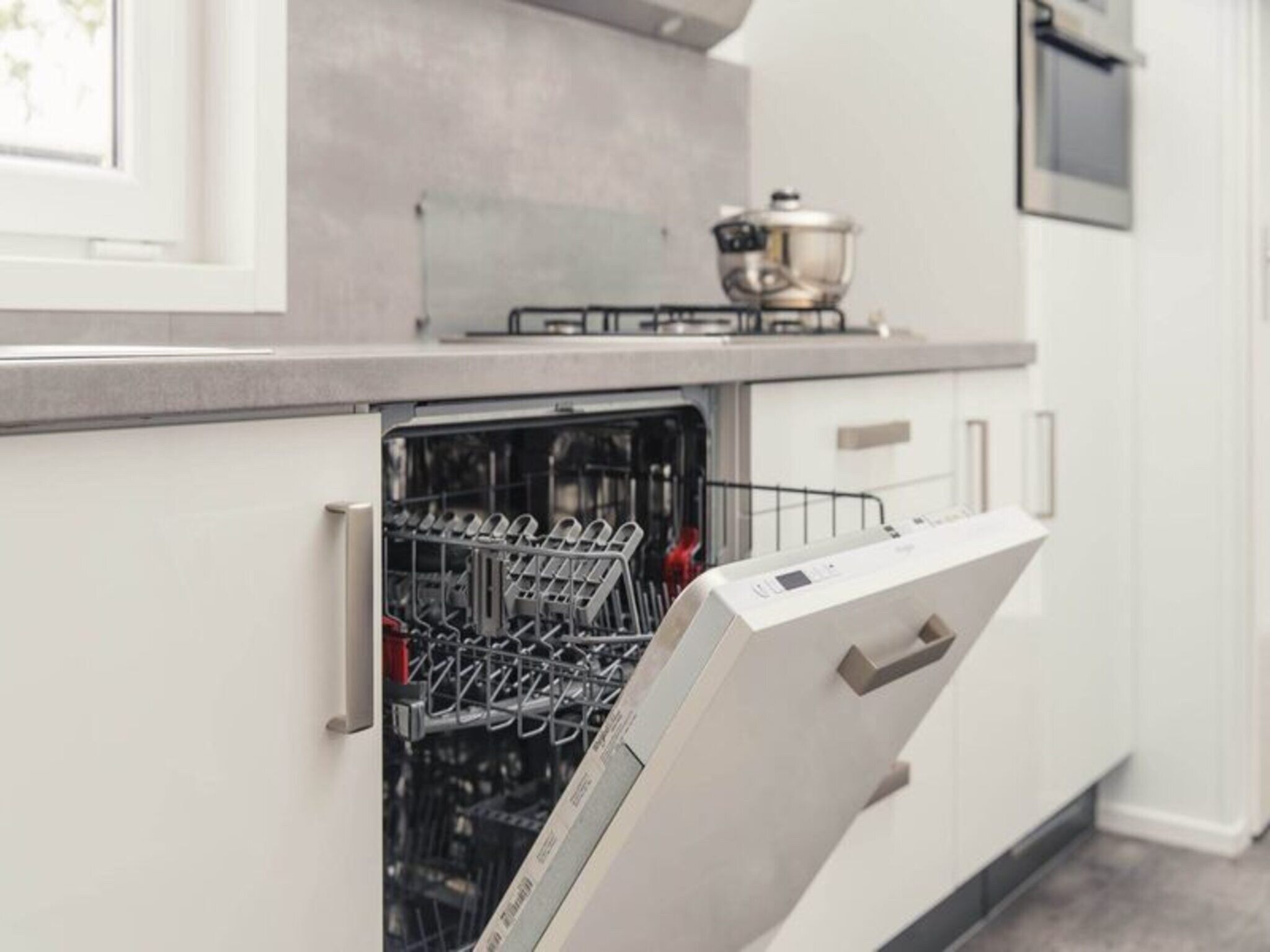 De keuken van Luxury lodge with private sauna | 6 people in Rijssen