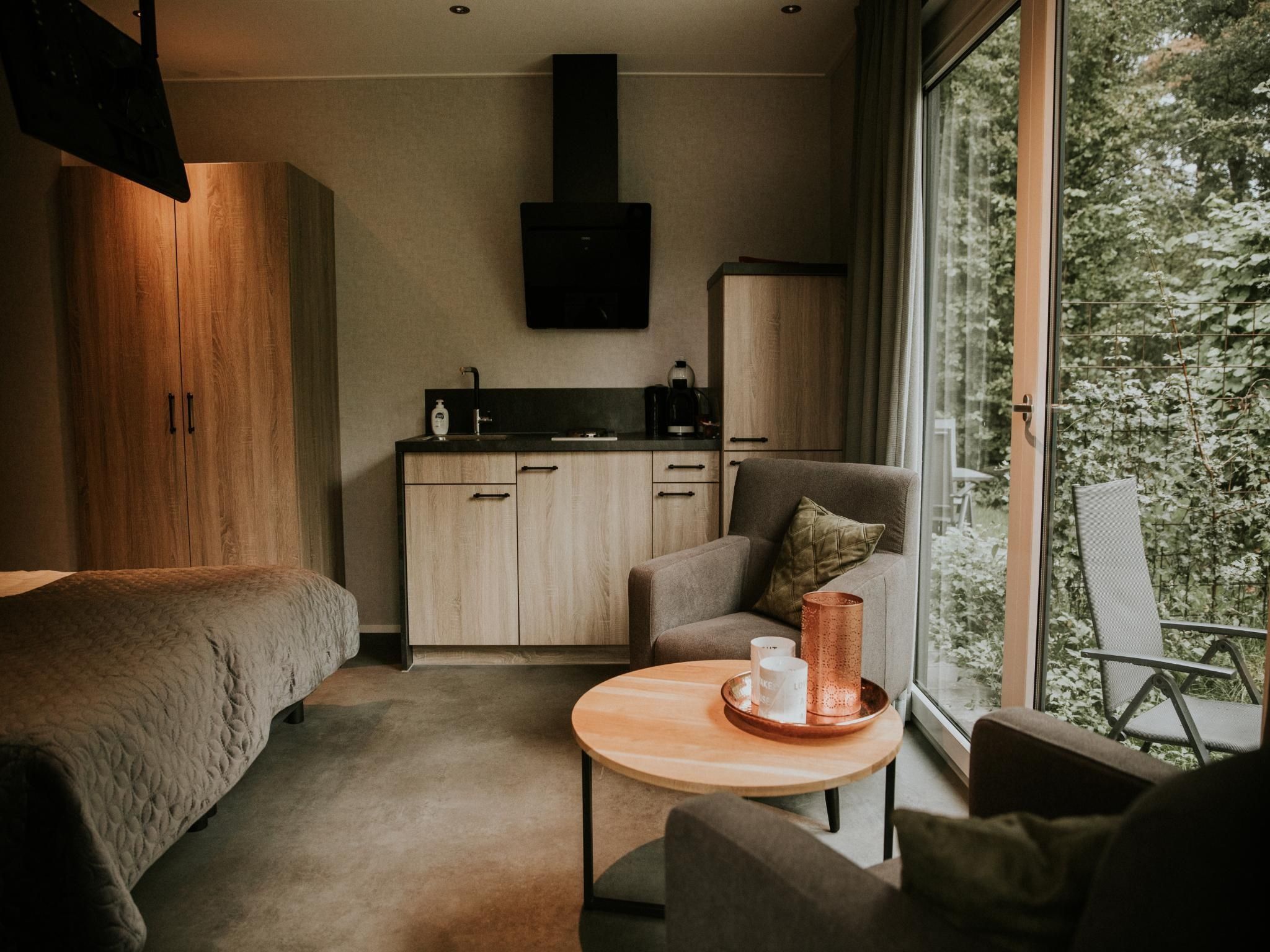 De woonkamer van Luxe loft  2 persoons in Balkbrug