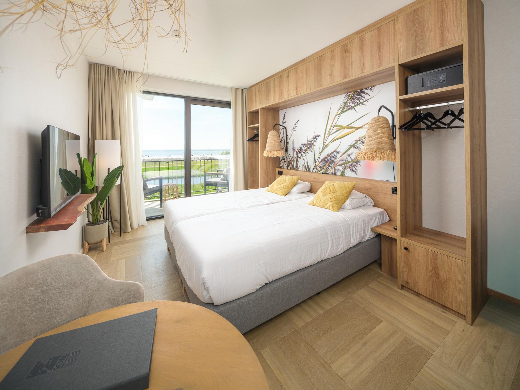 Een slaapkamer van Luxury Beach Studio | 2 Pers. in Workum