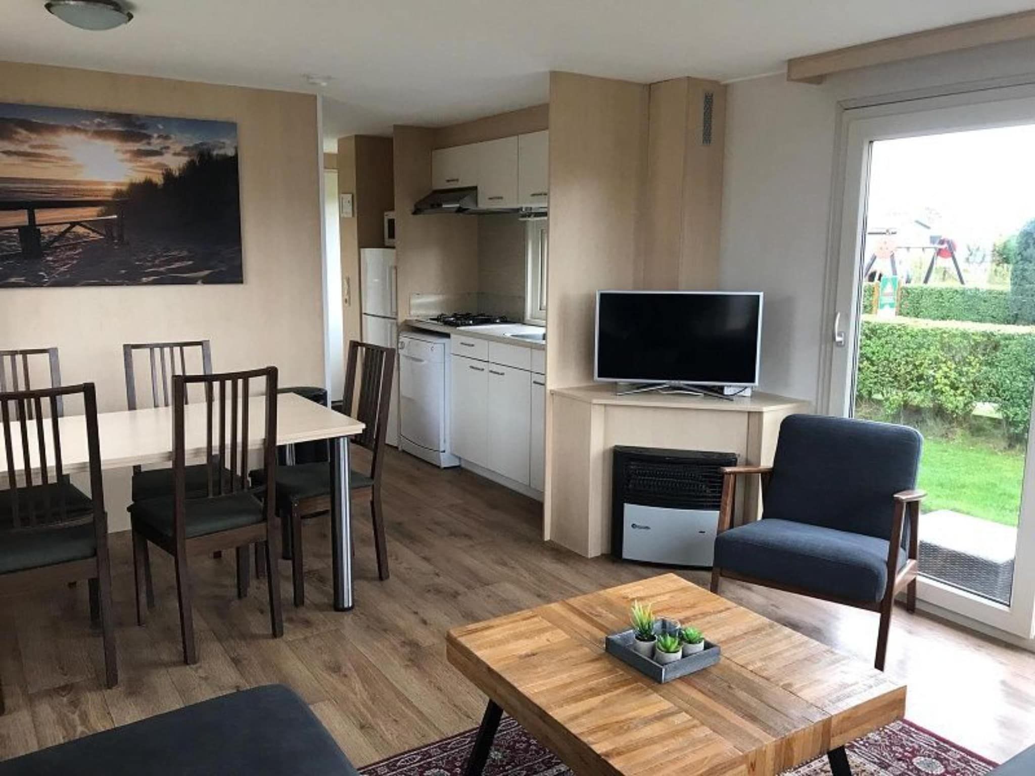De eetkamer van Duinchalet in Hollum