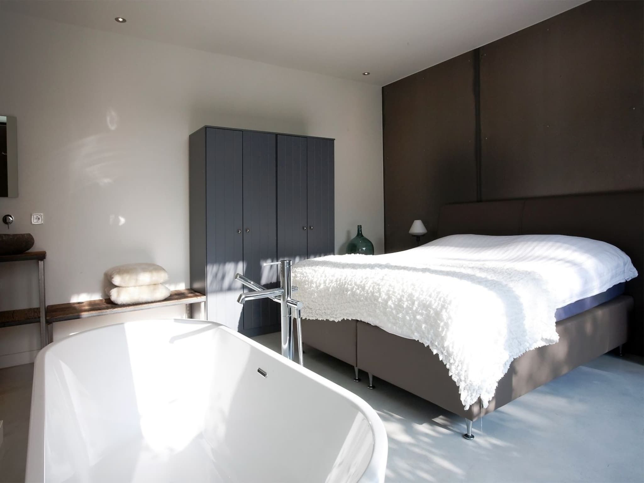 Een slaapkamer van Stalen Boshuis in Oosterhout