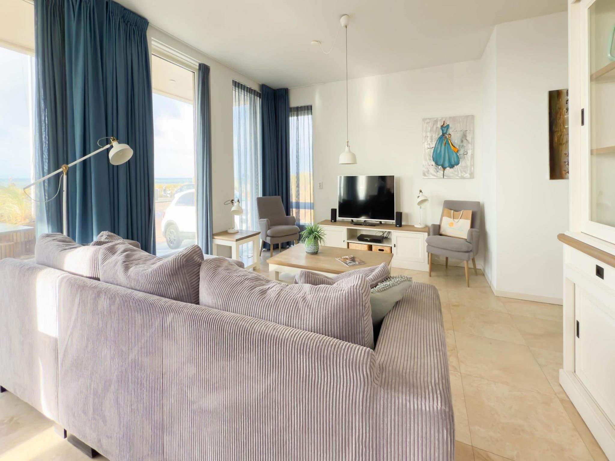 De woonkamer van Zilverlicht in Egmond aan Zee
