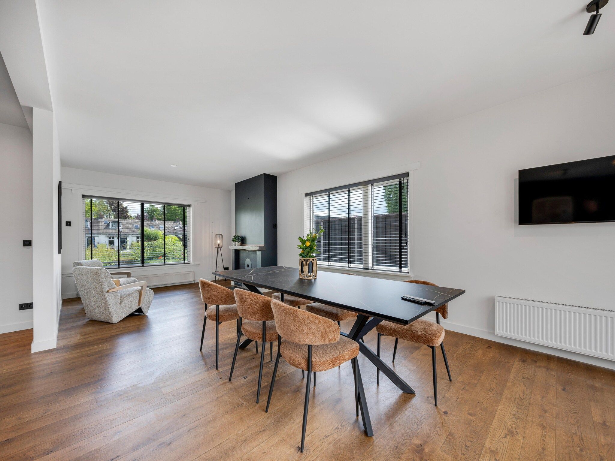 De woonkamer van De Stevenshoek in Langweer