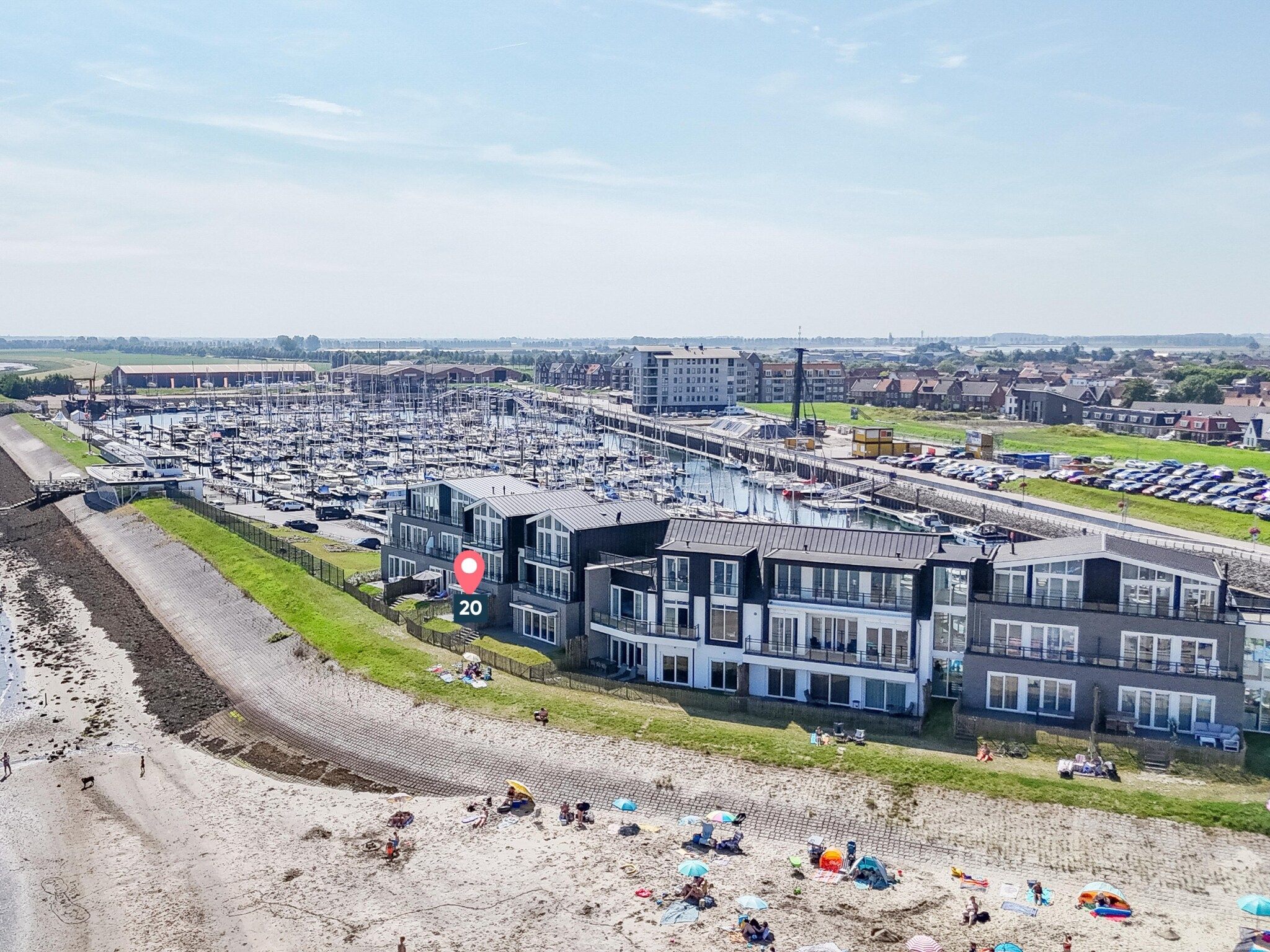 Het uitzicht vanaf Vakantiewoning aan het strand - met tuin en terras | Nr. 20 | 2 Pers. | Vista Maris in Sint-Annaland