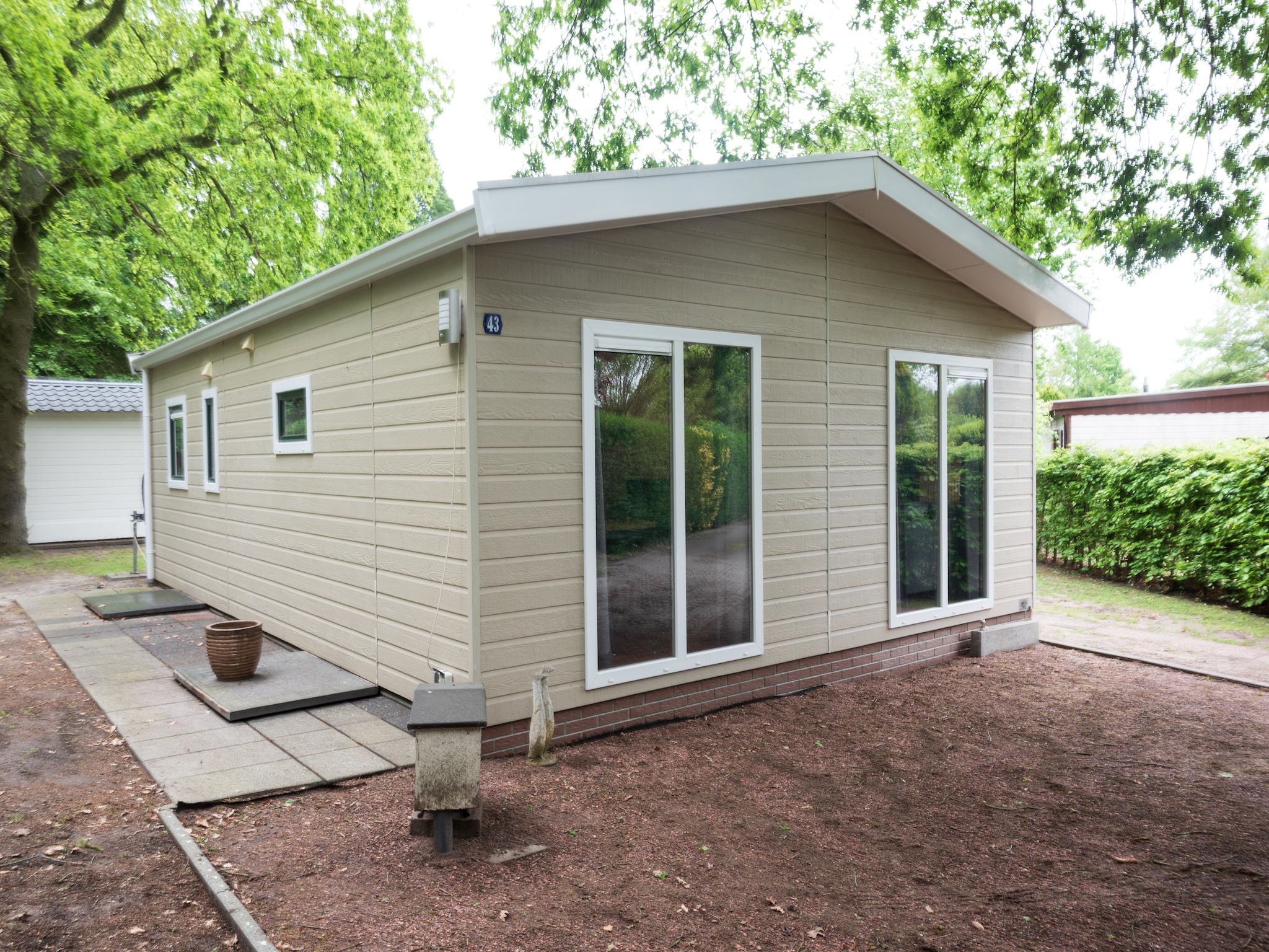 De tuin van Vakantie home Coevorderweg in Stegeren