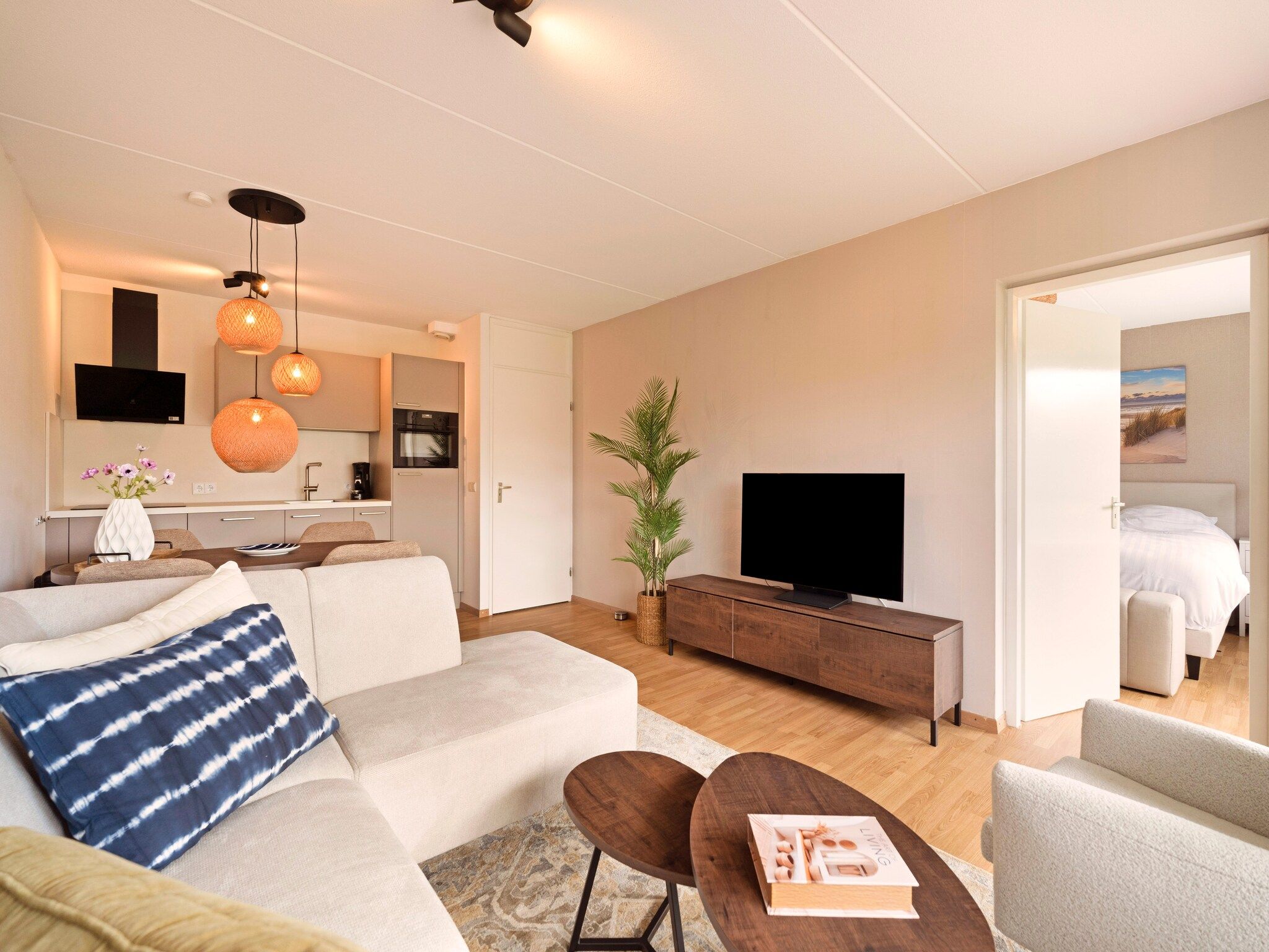 De woonkamer van Beach Appartement 13 in Callantsoog
