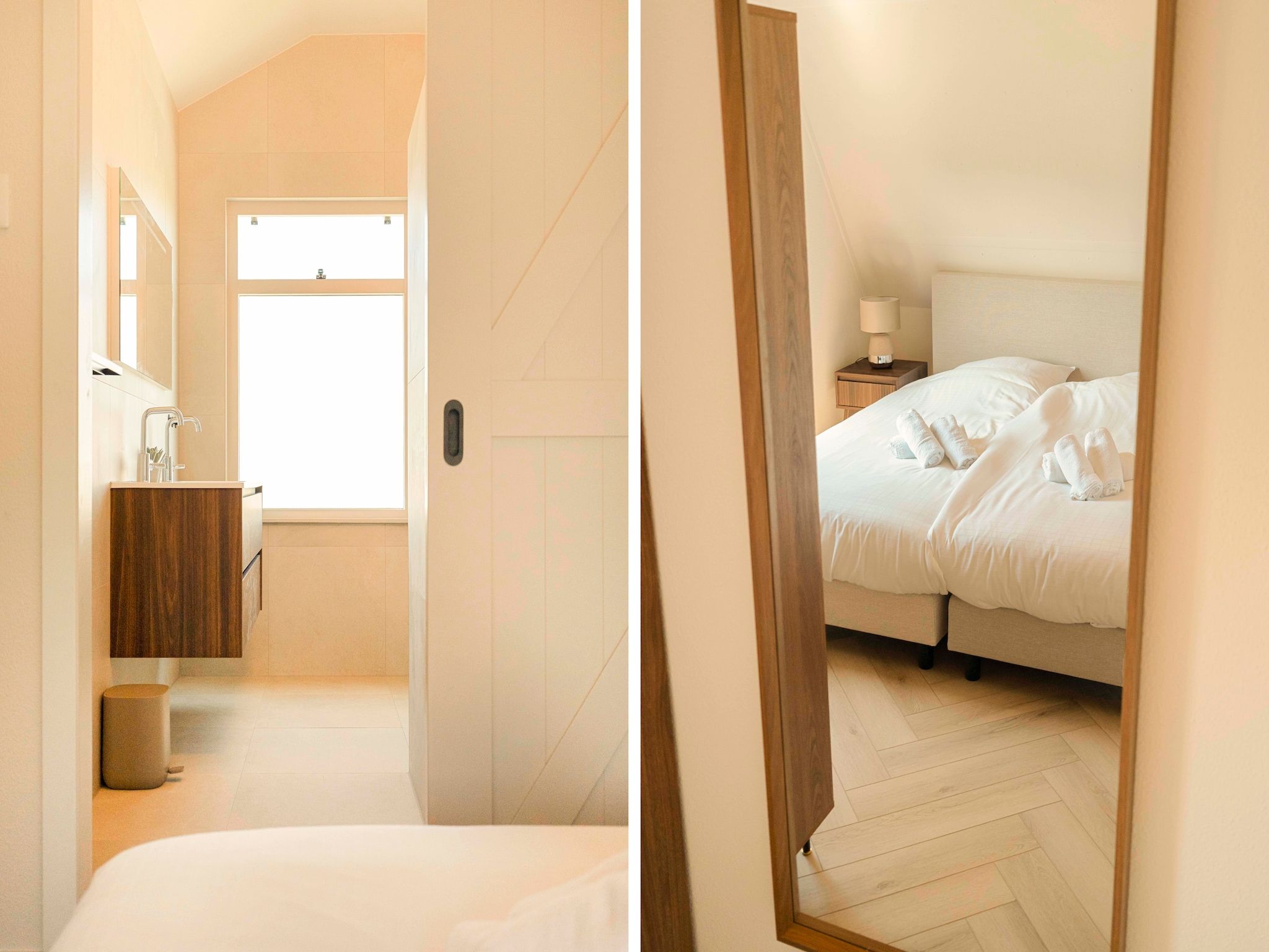 De badkamer van Strandslag Bungalow 68 in Julianadorp