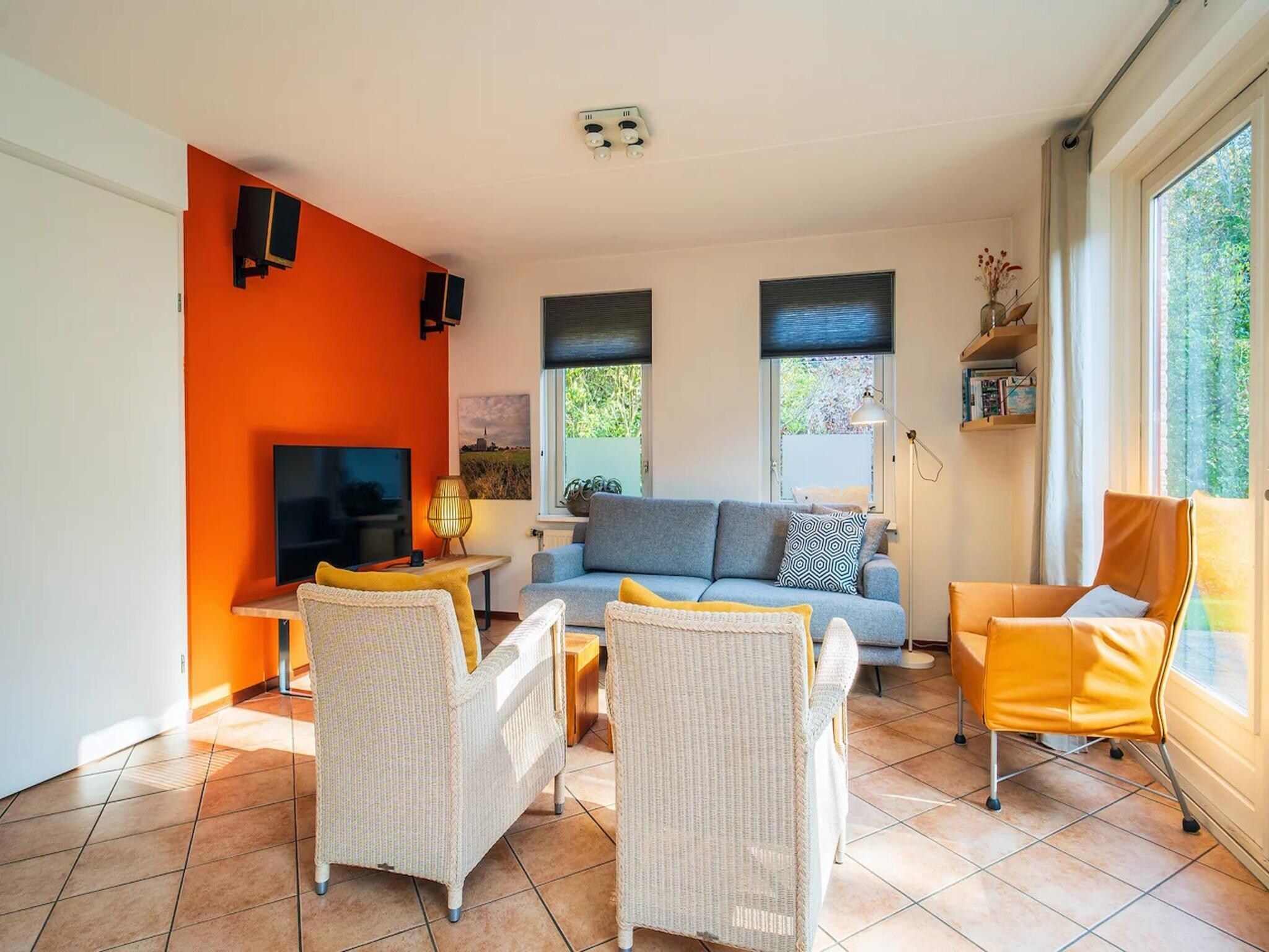 De woonkamer van 6-person luxury villa with 2 bathrooms on Texel in De Koog